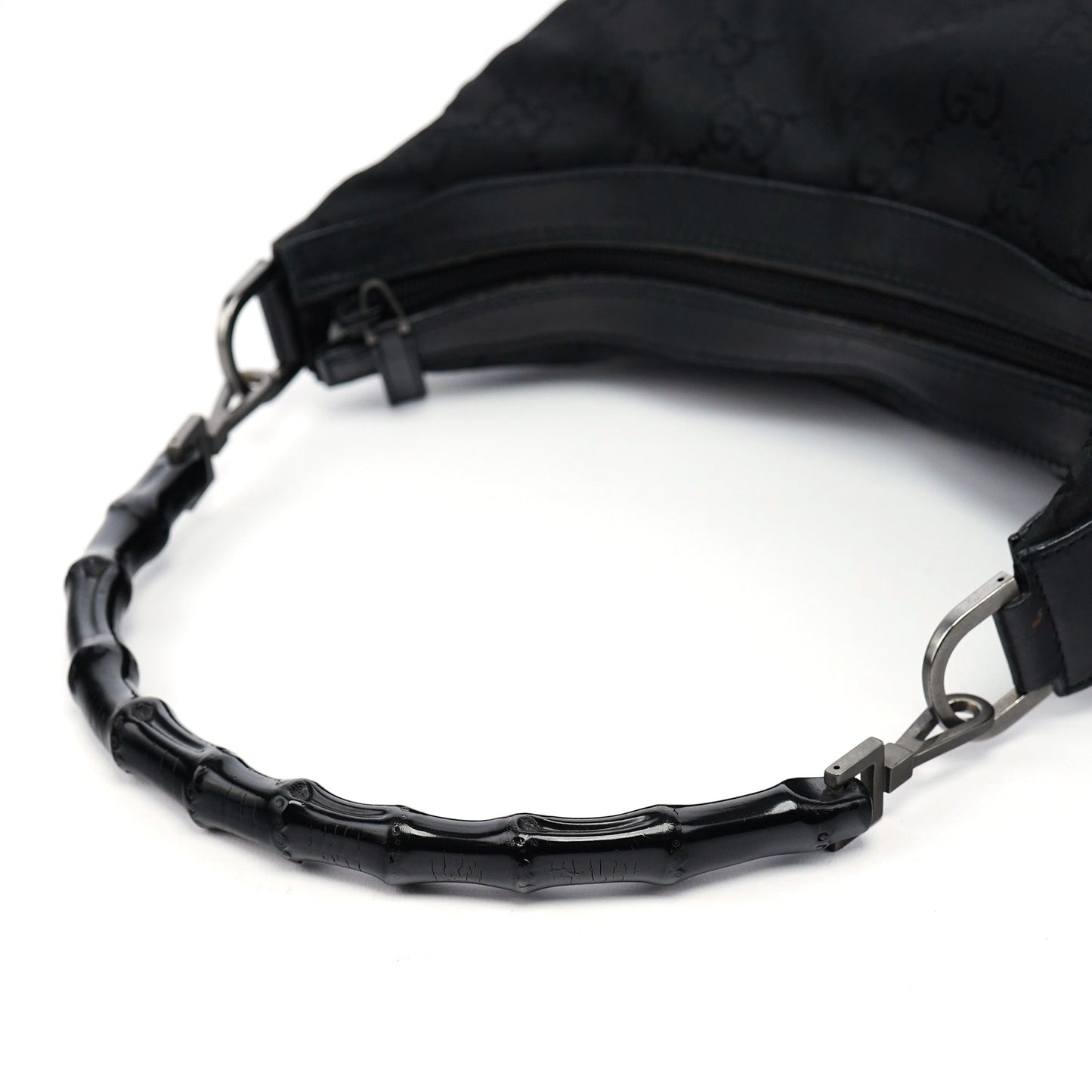 Black GG Bamboo Shoulder Bag