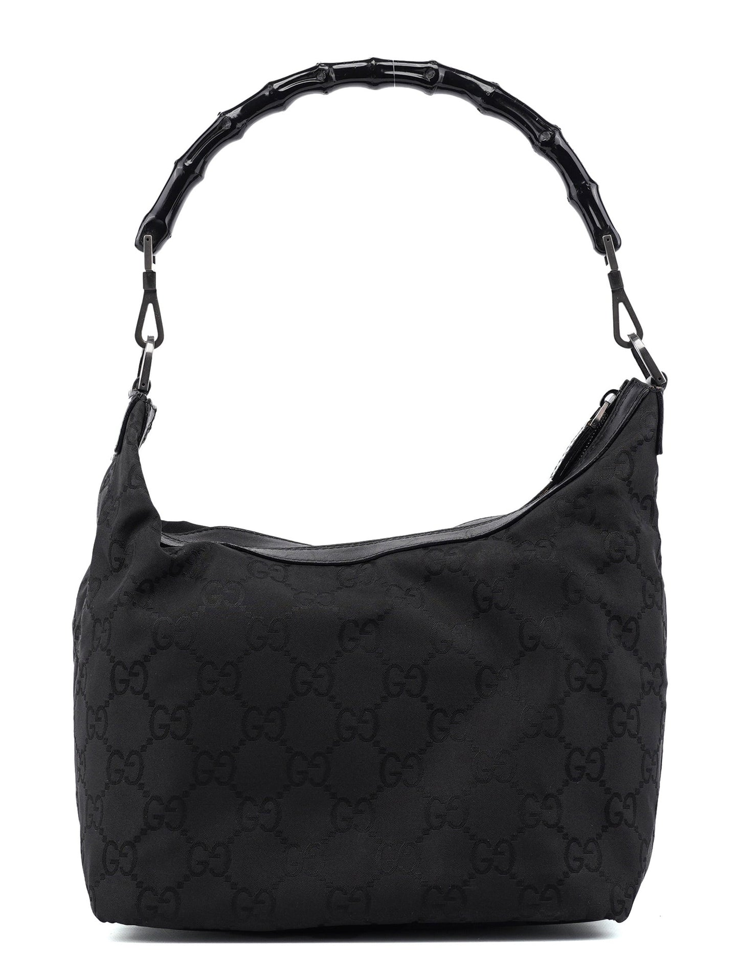 Black GG Bamboo Shoulder Bag