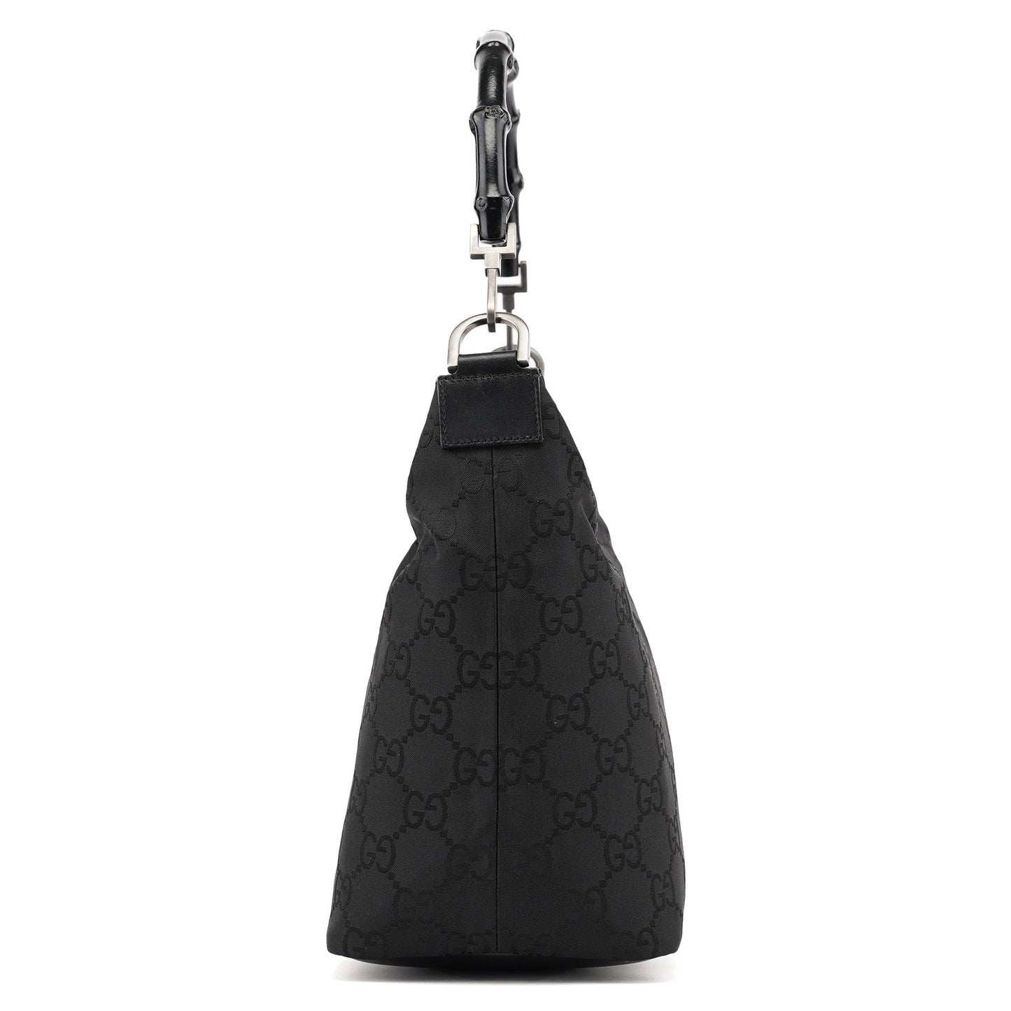 Black GG Bamboo Shoulder Bag