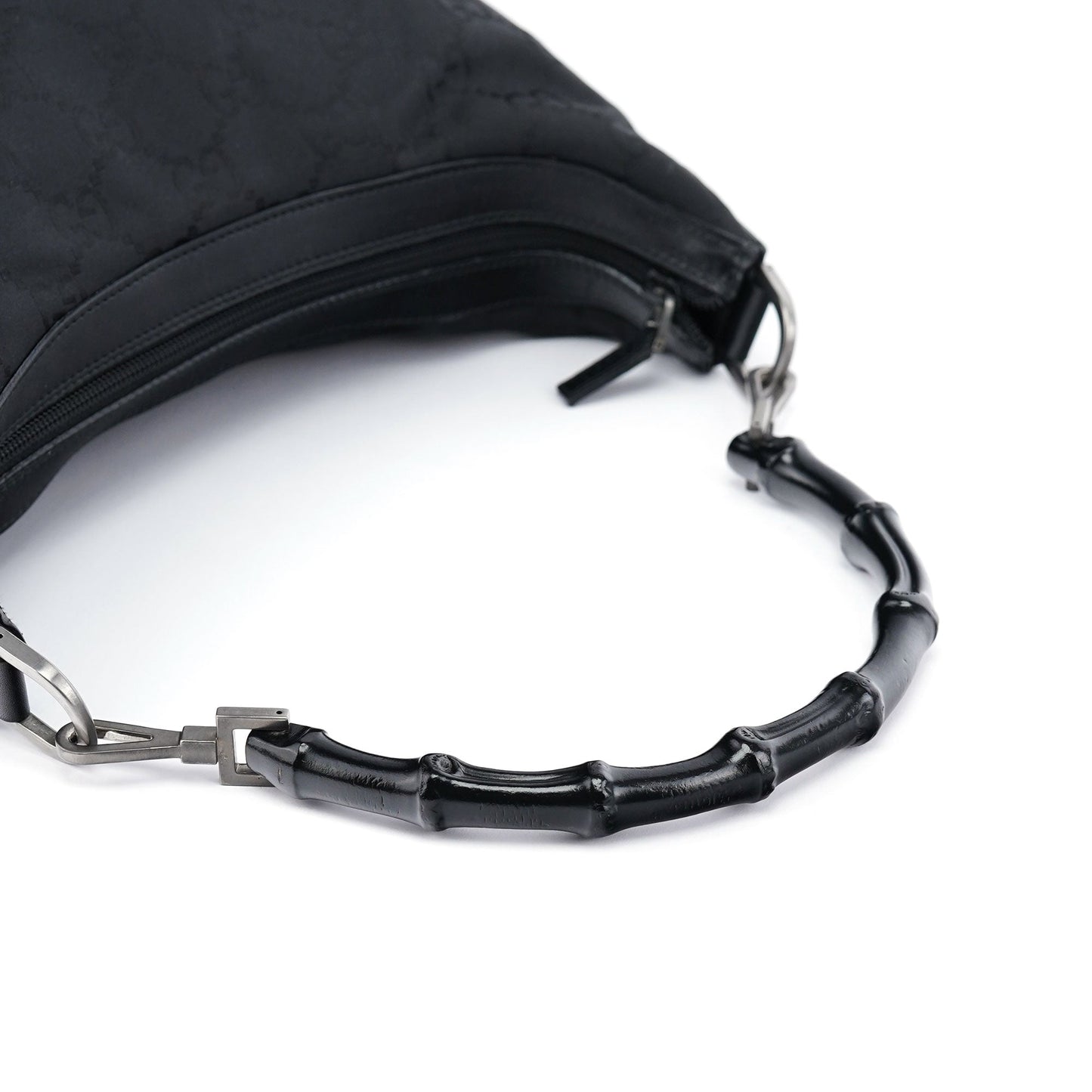 Black GG Bamboo Shoulder Bag