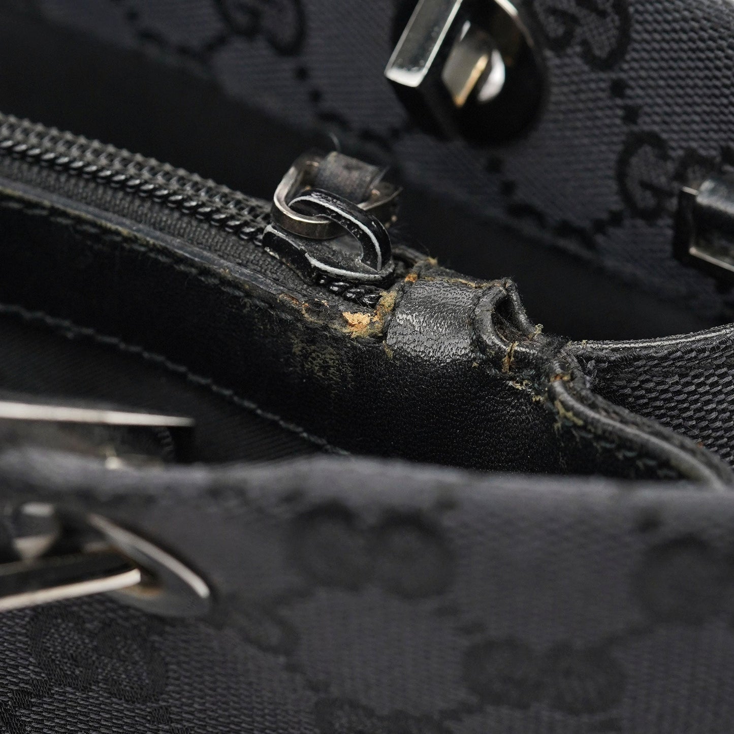 Black GG Bamboo Tote 2-Way