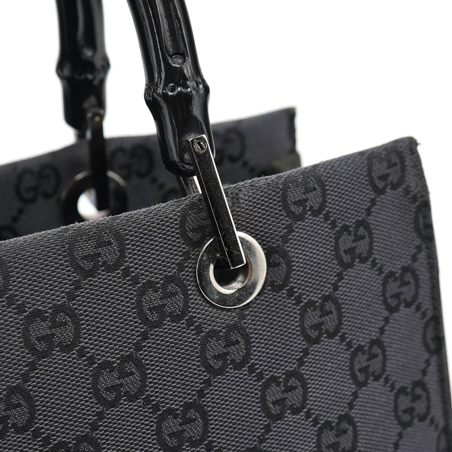 Black GG Bamboo Tote 2-Way