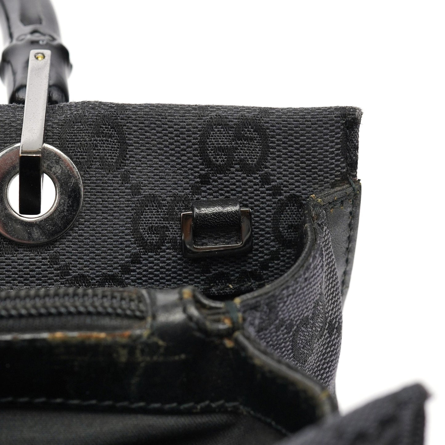 Black GG Bamboo Tote 2-Way