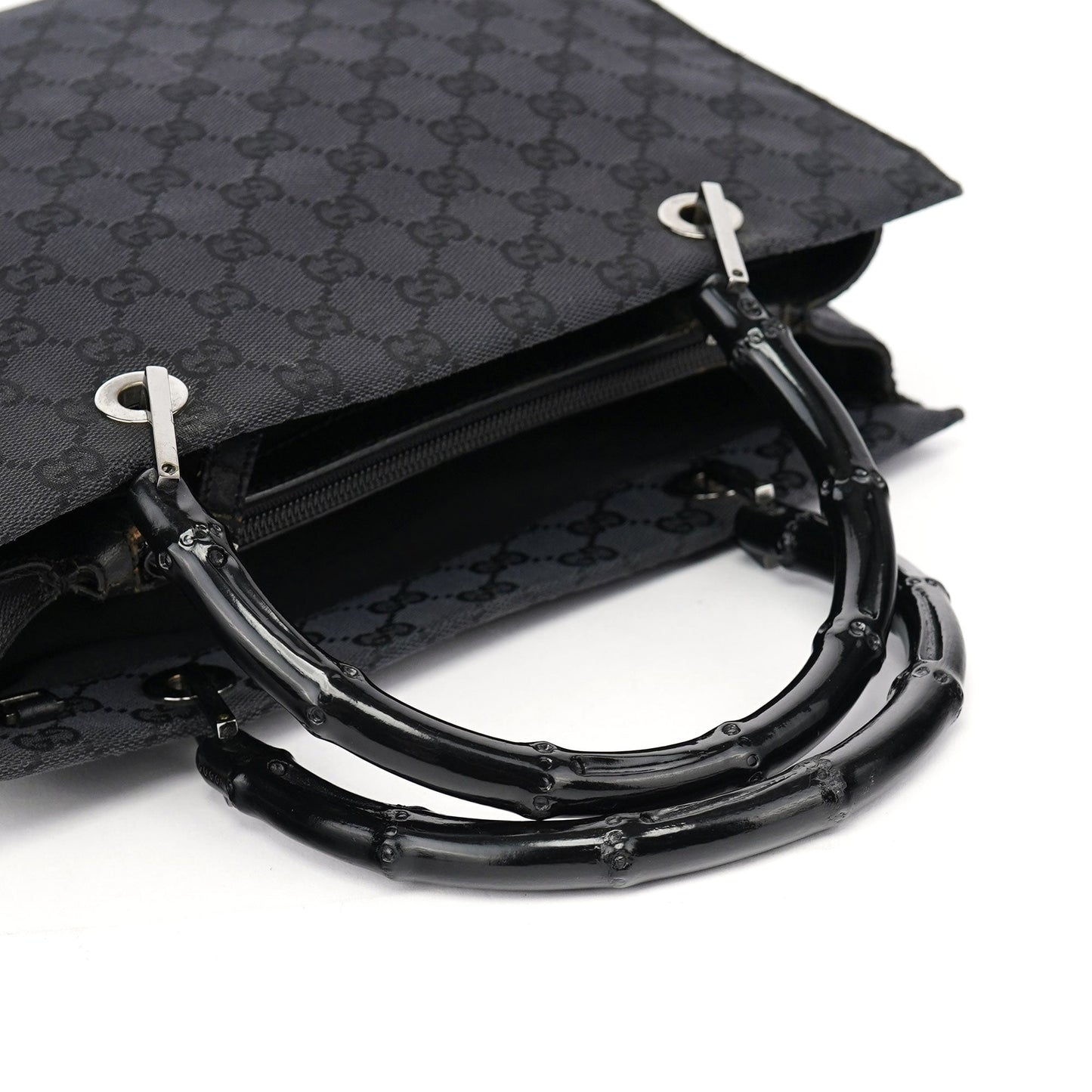 Black GG Bamboo Tote 2-Way