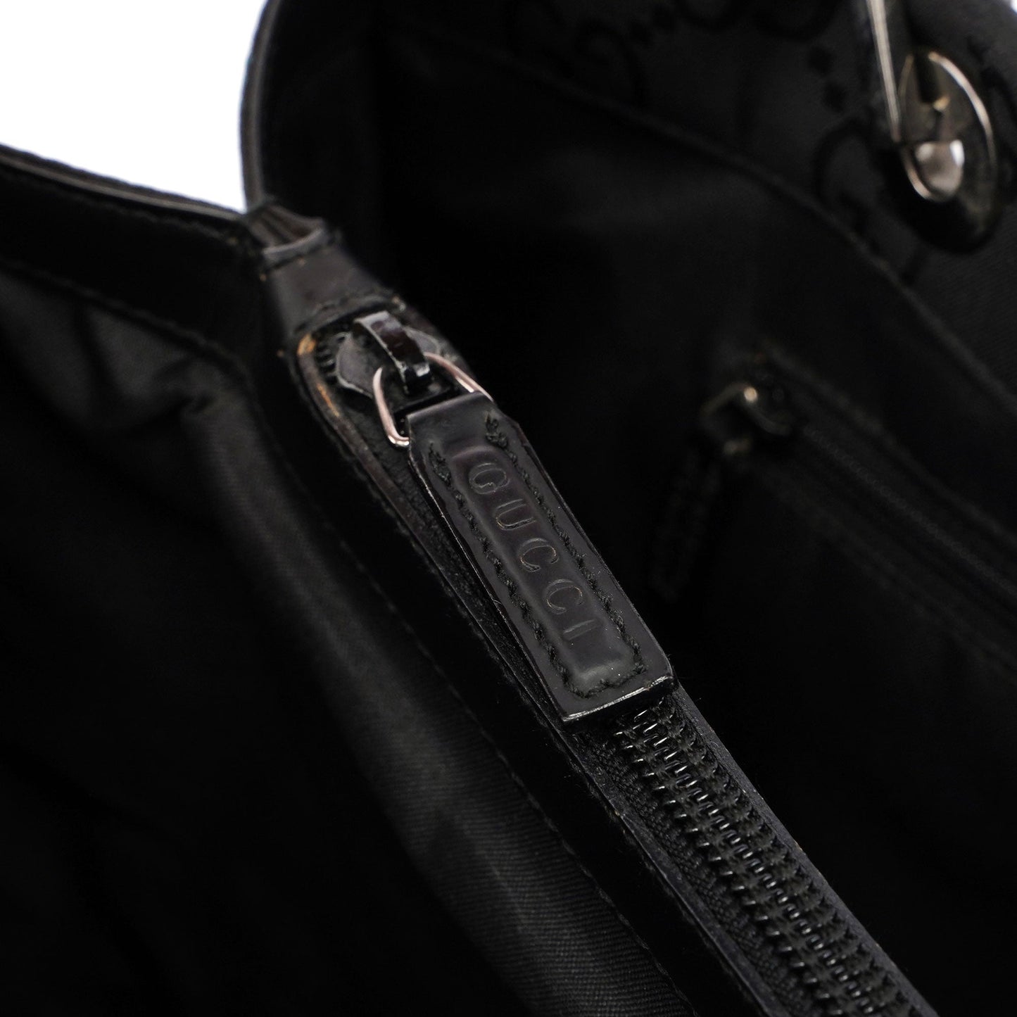 Black GG Bamboo Tote