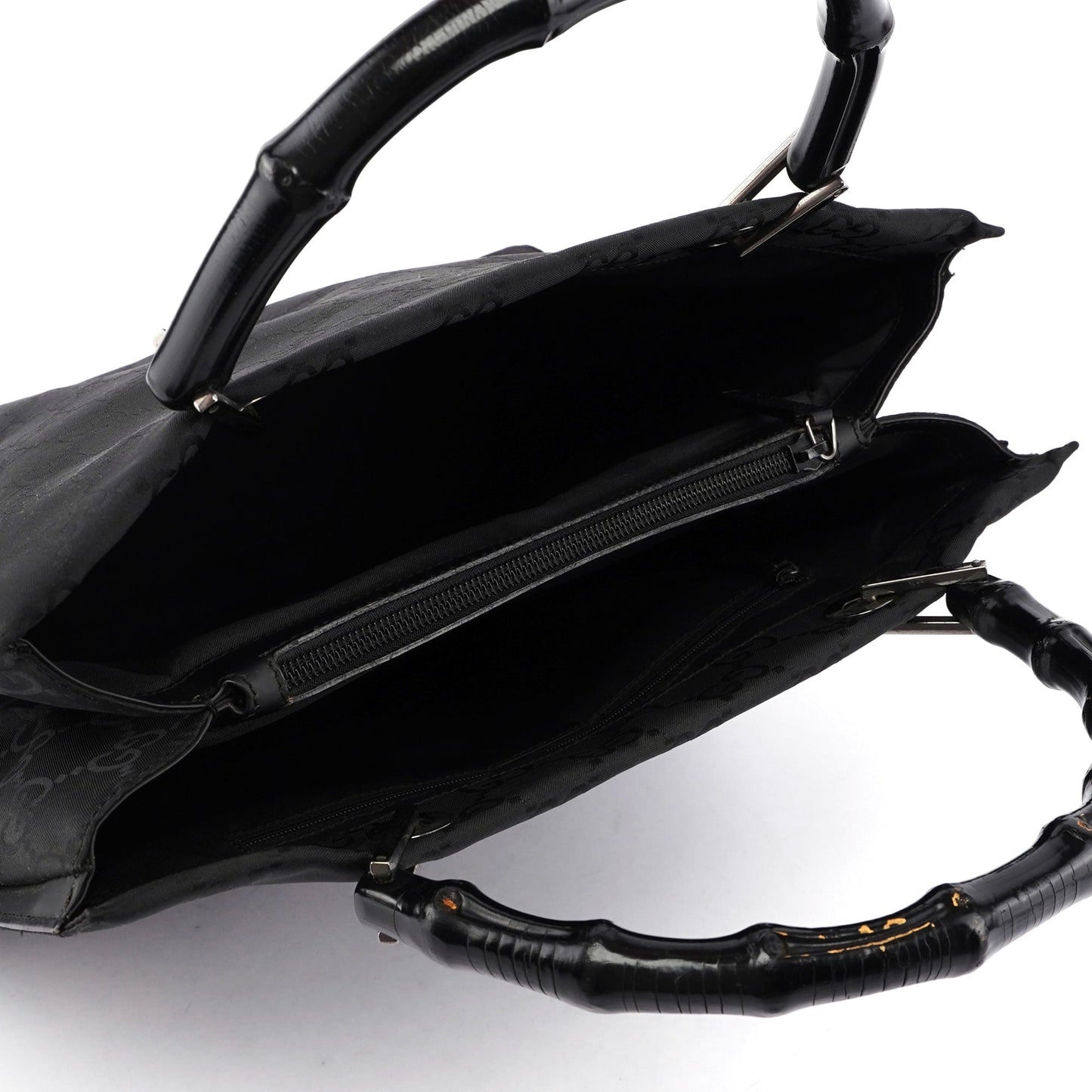 Black GG Bamboo Tote