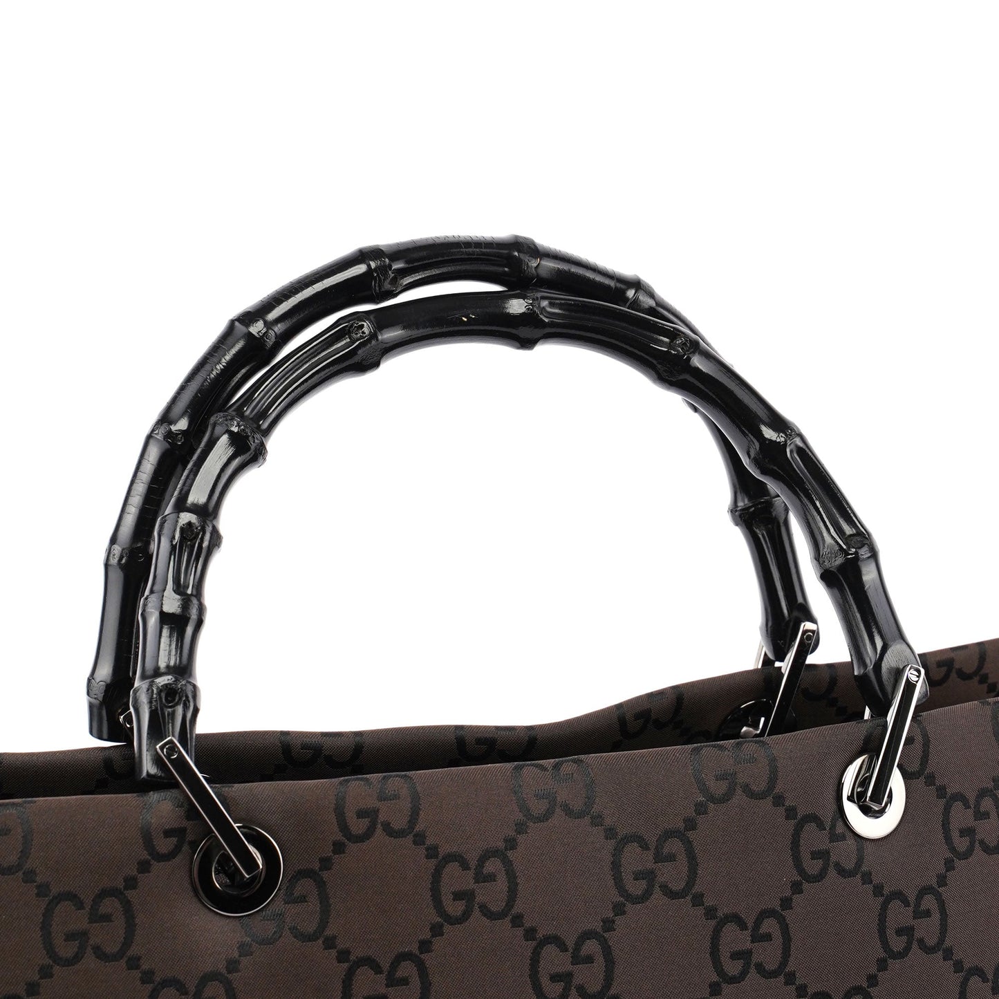 Black GG Bamboo Tote