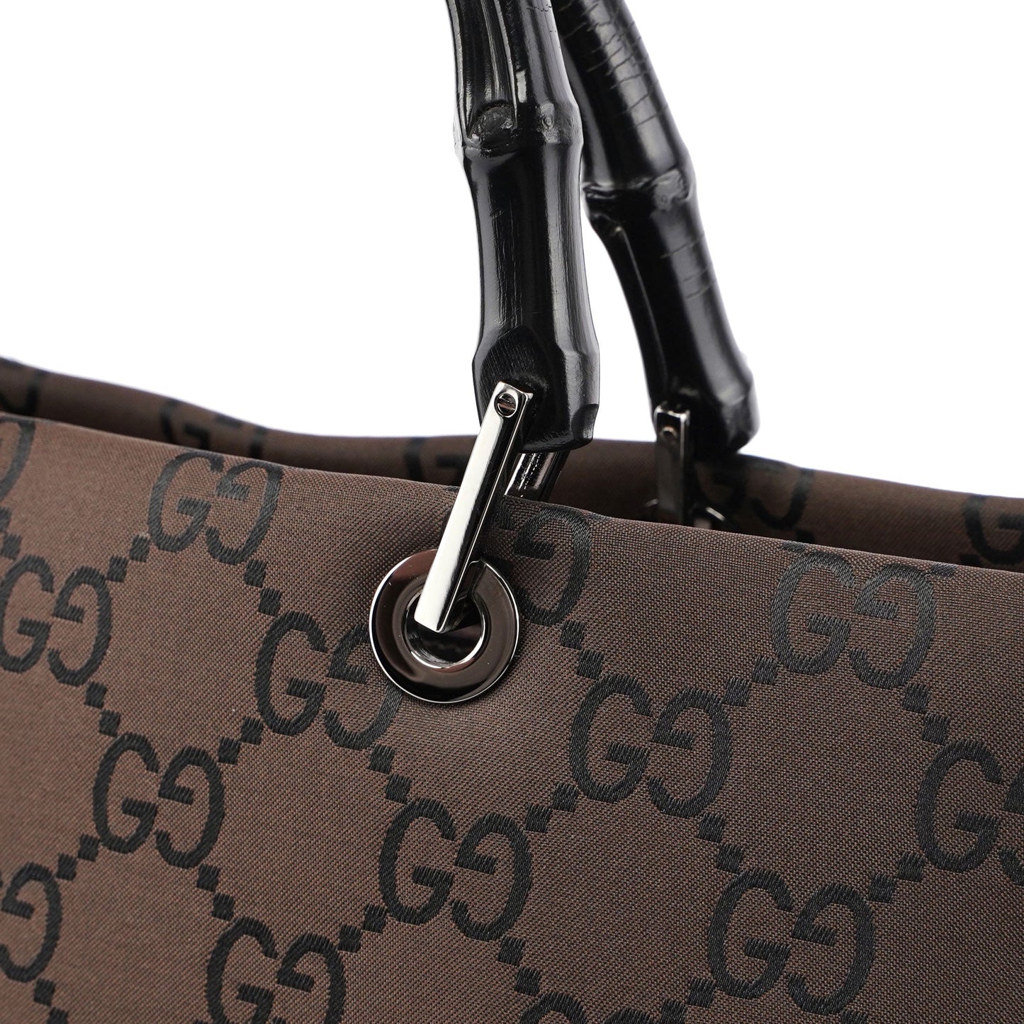 Black GG Bamboo Tote