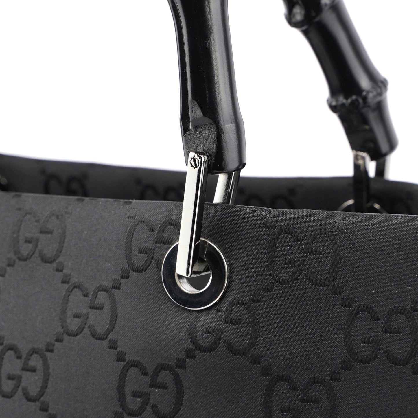 Black GG Bamboo Tote