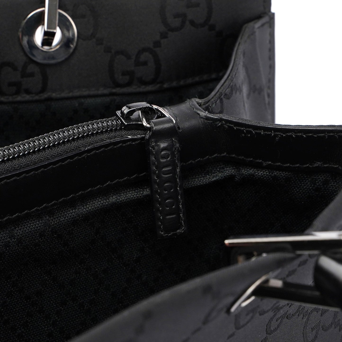 Black GG Bamboo Tote