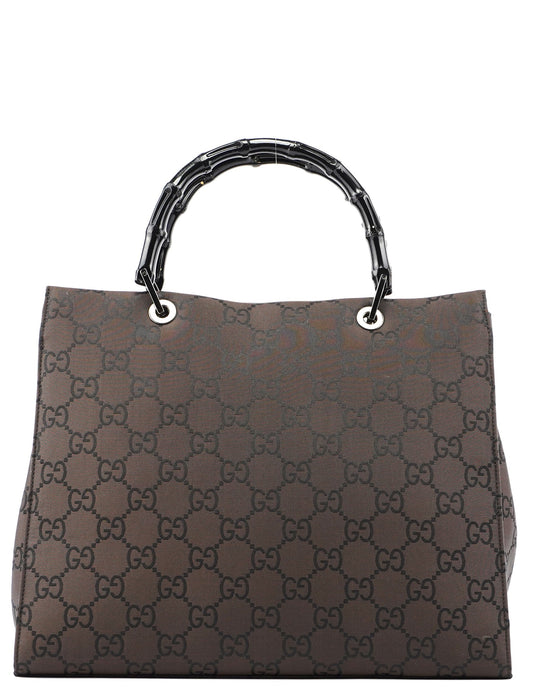 Black GG Bamboo Tote