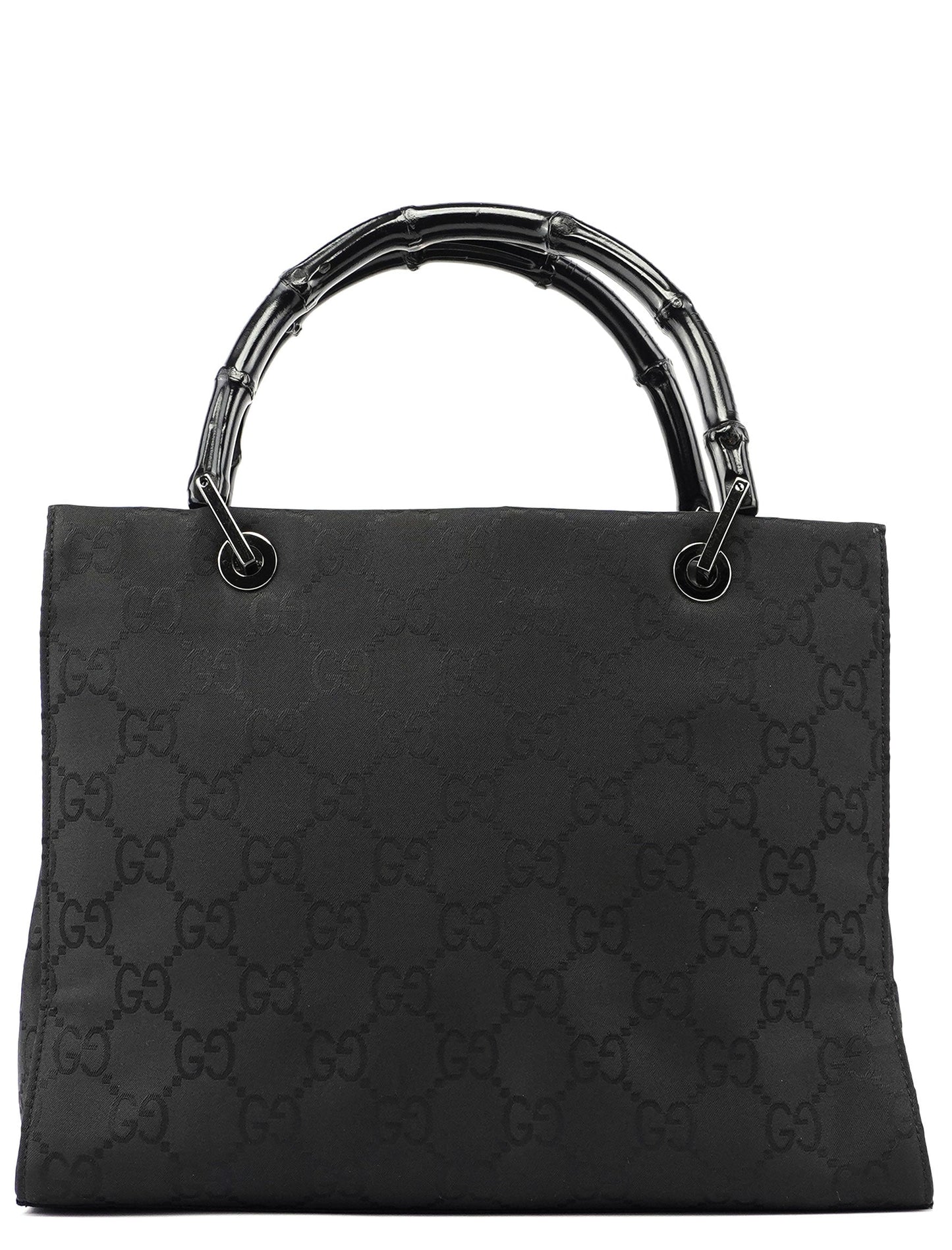 Black GG Bamboo Tote