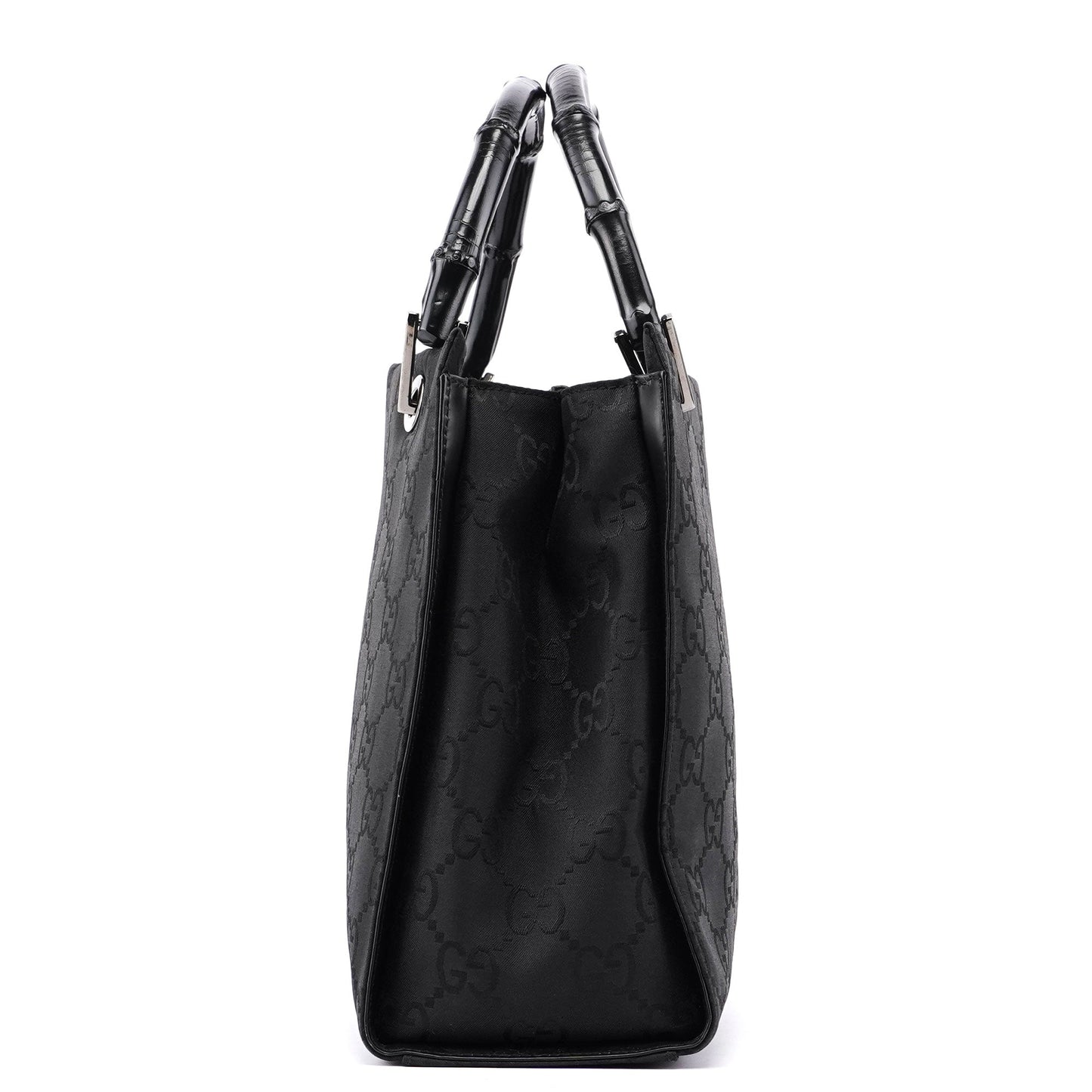 Black GG Bamboo Tote