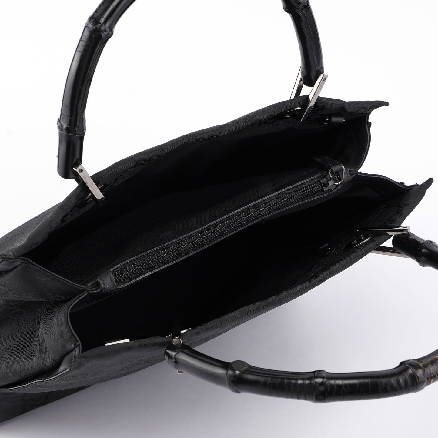 Black GG Bamboo Tote