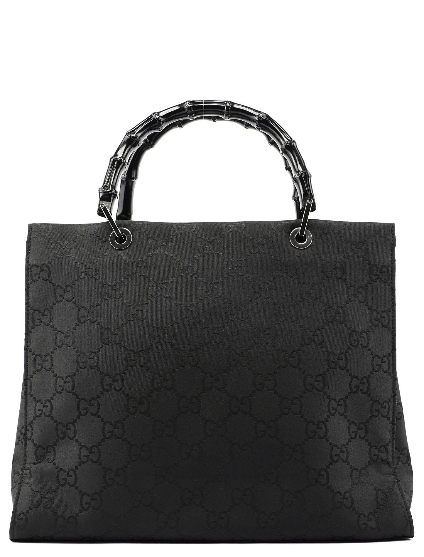 Black GG Bamboo Tote