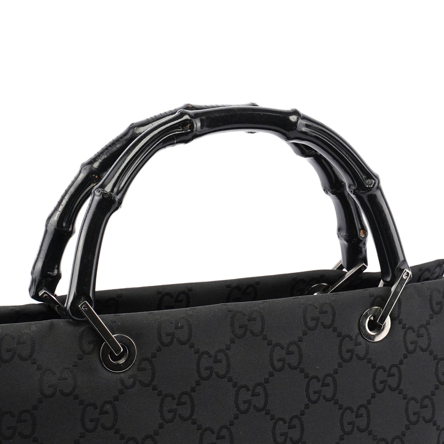 Black GG Bamboo Tote