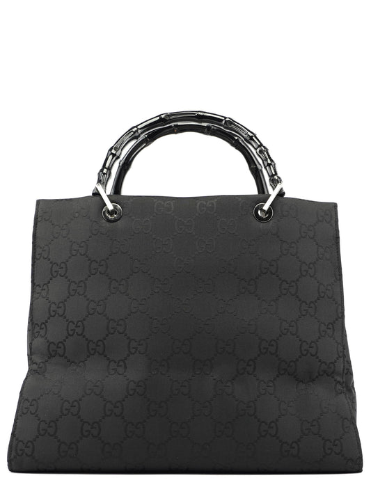 Black GG Bamboo Tote