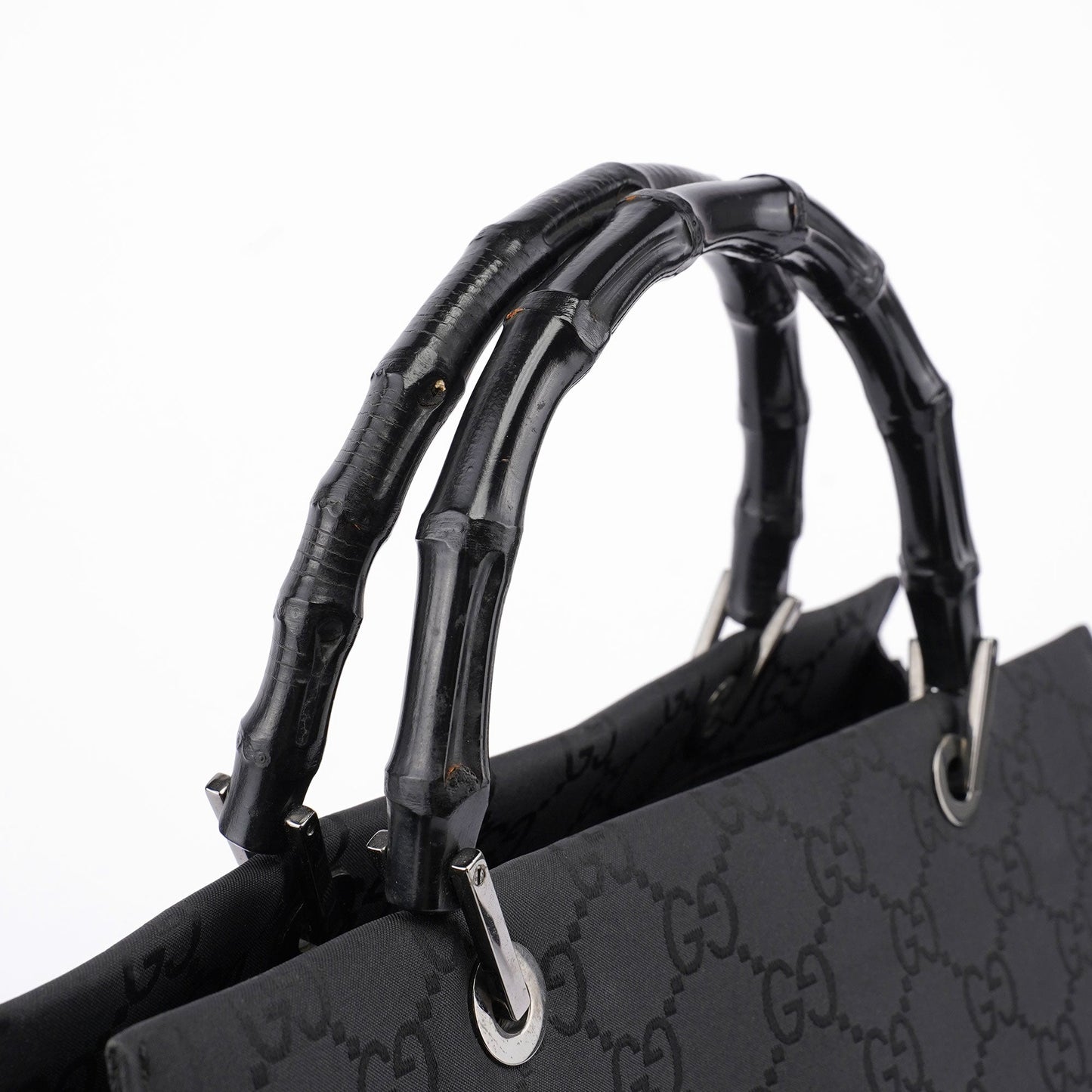 Black GG Bamboo Tote