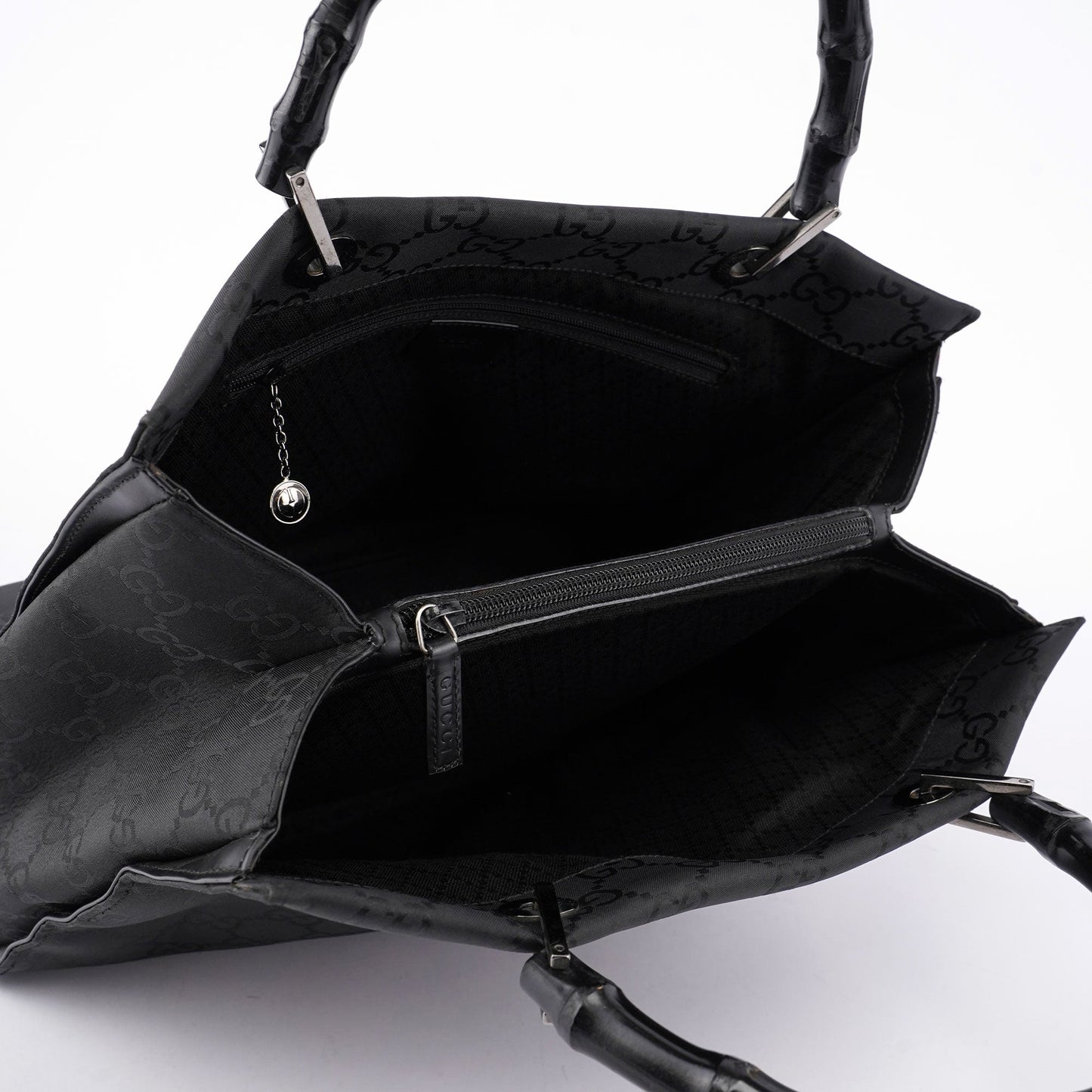 Black GG Bamboo Tote