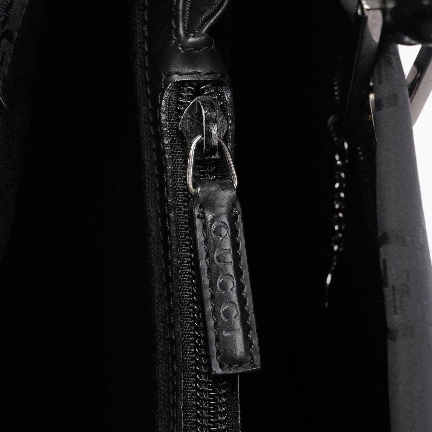 Black GG Bamboo Tote