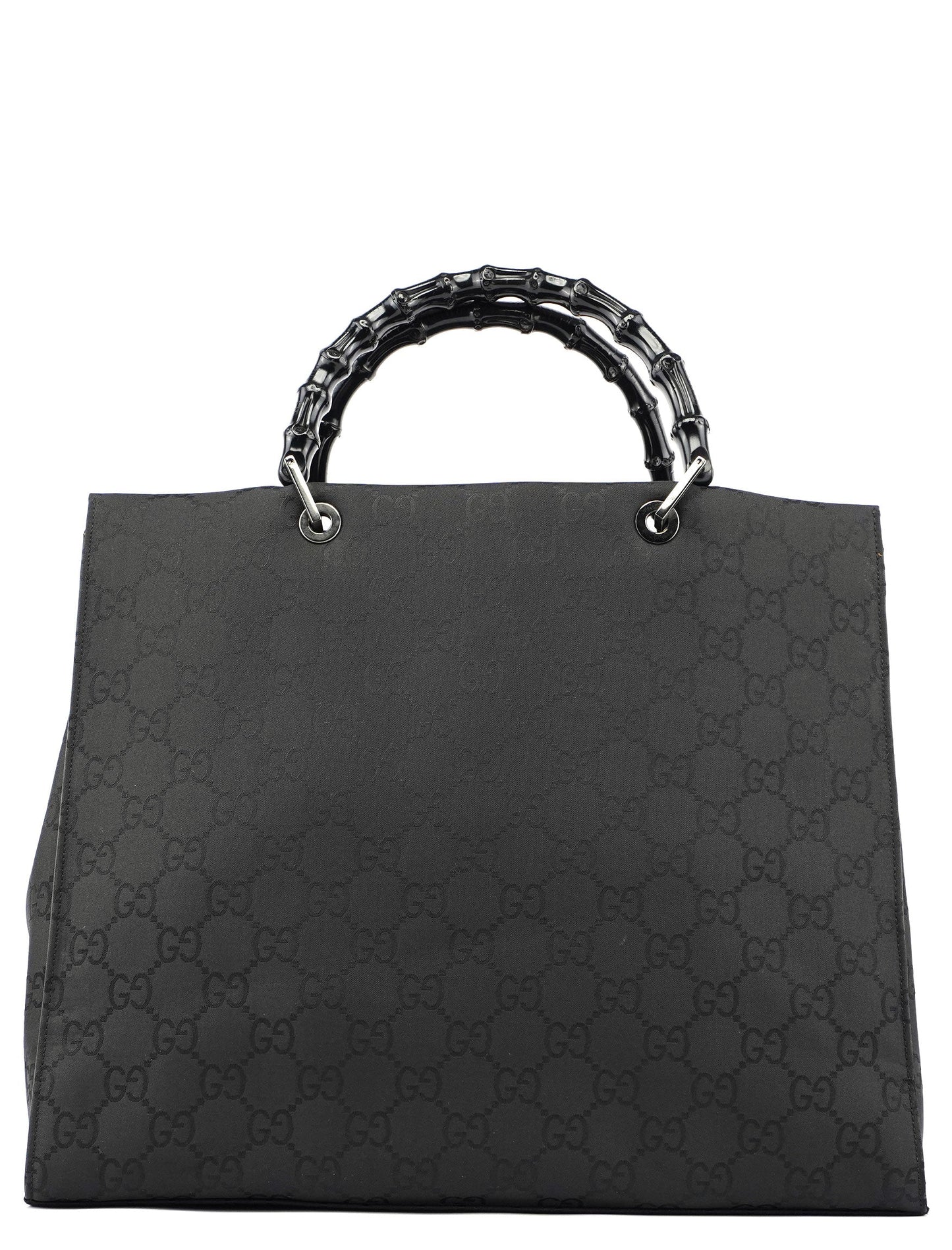 Black GG Bamboo Tote
