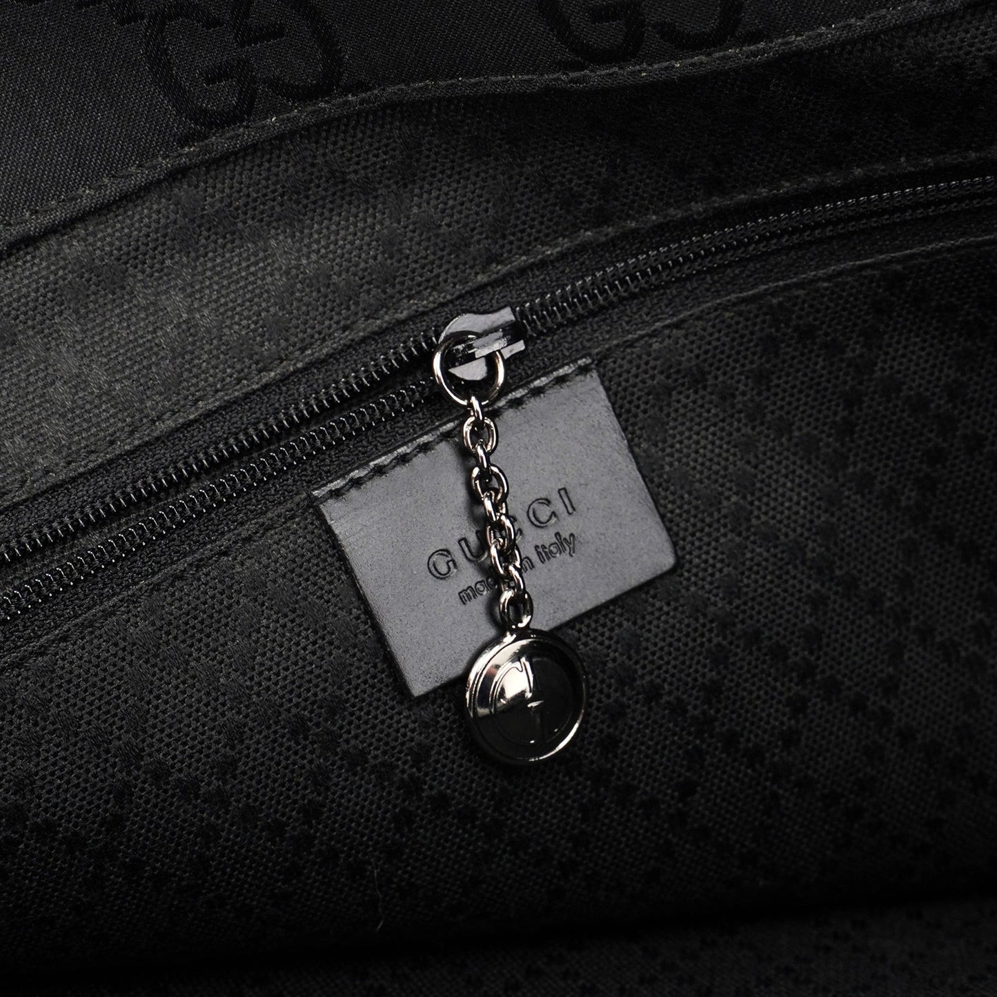 Black GG Bamboo Tote