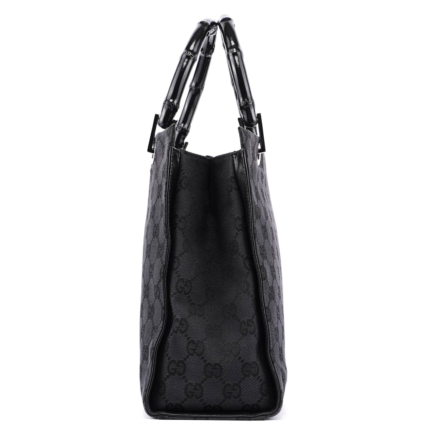 Black GG Bamboo Tote