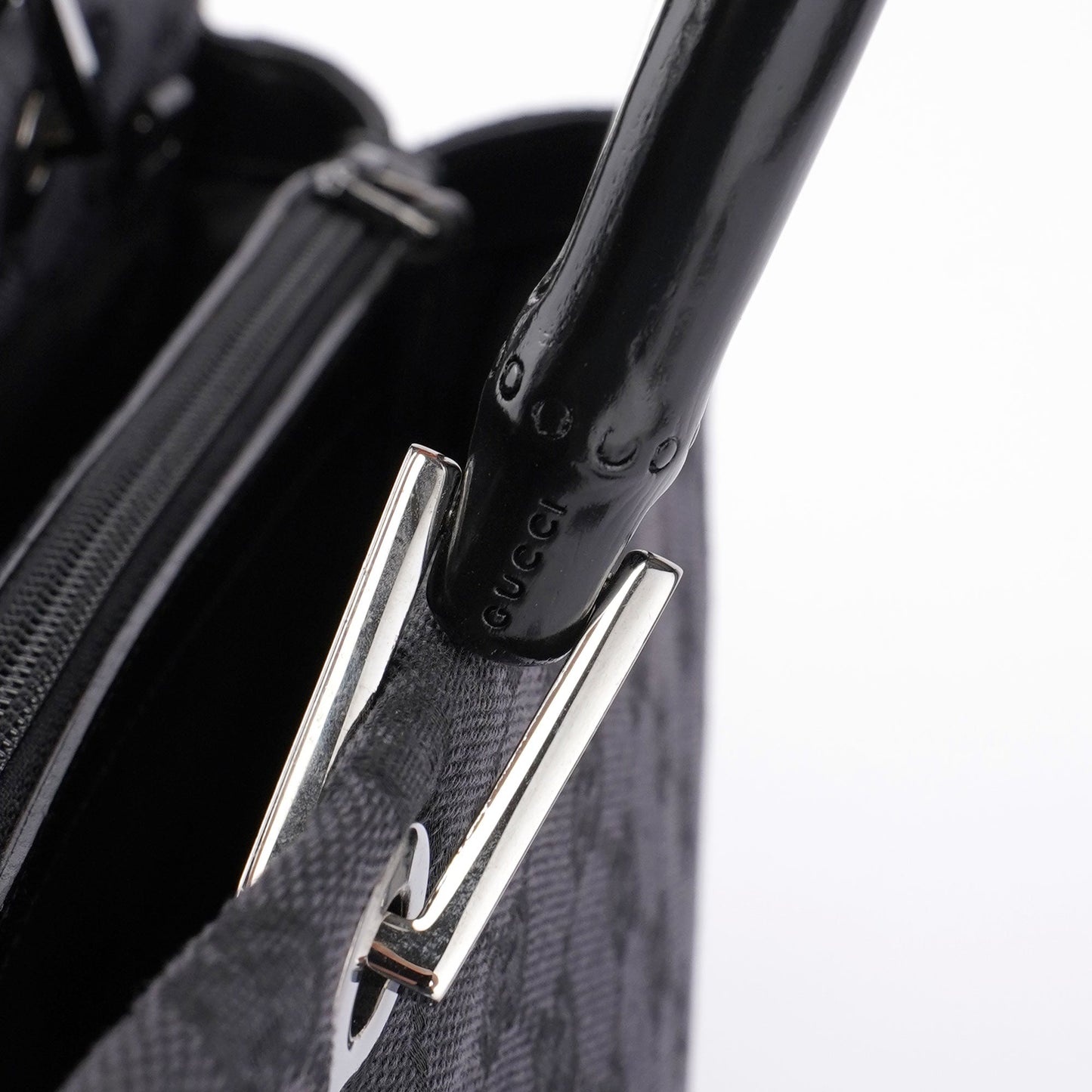 Black GG Bamboo Tote
