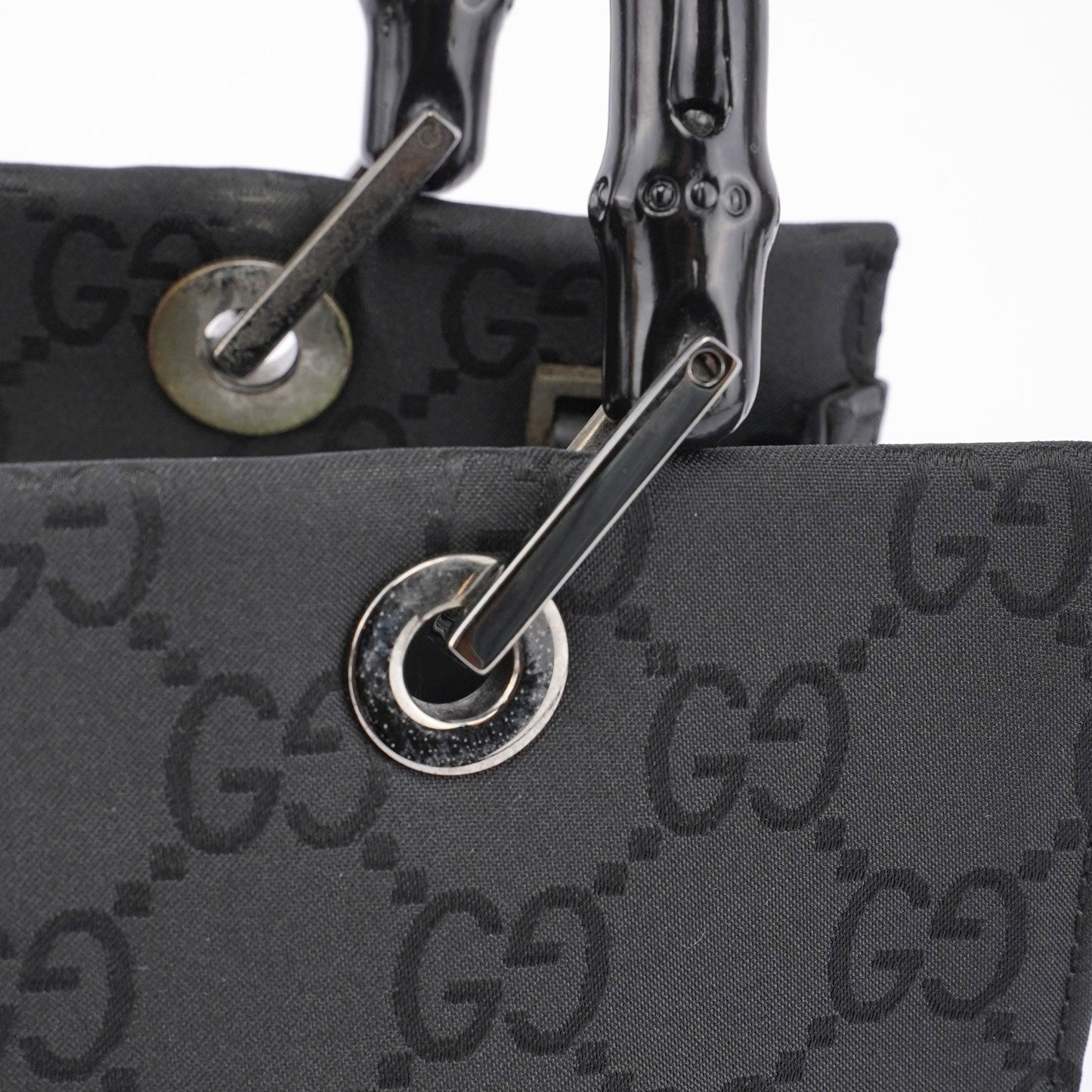 Black GG Bamboo Tote