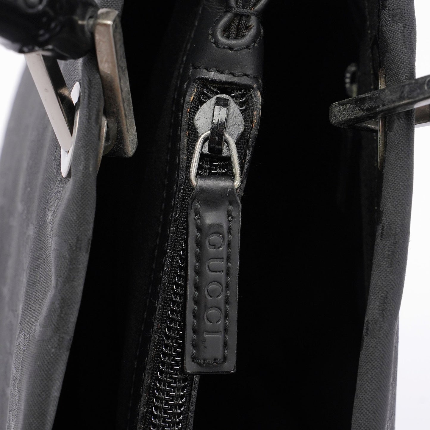 Black GG Bamboo Tote