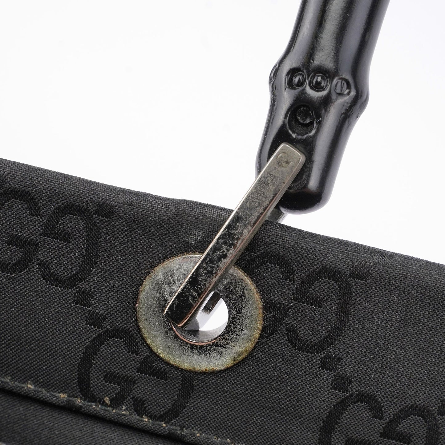 Black GG Bamboo Tote