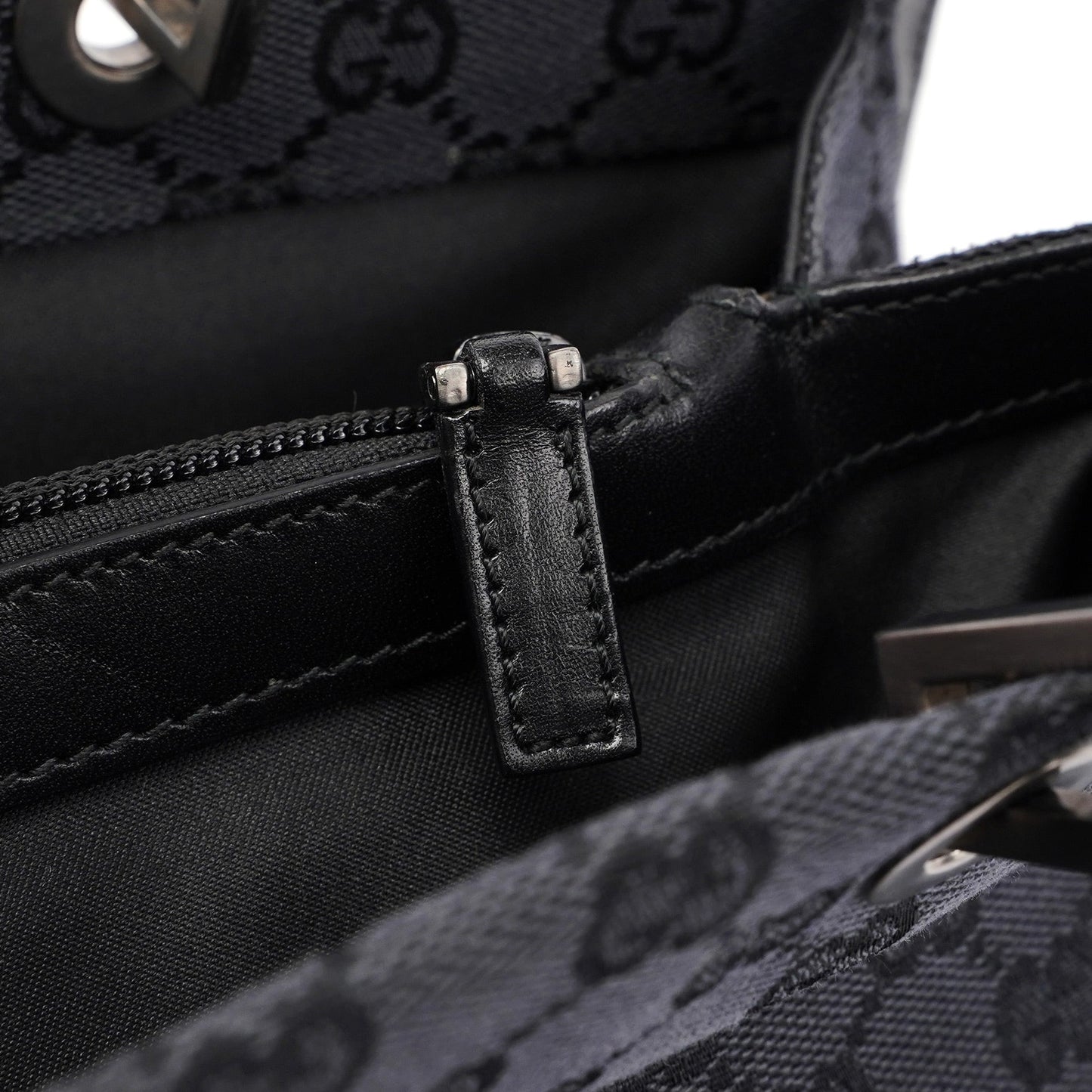 Black GG Bamboo Tote