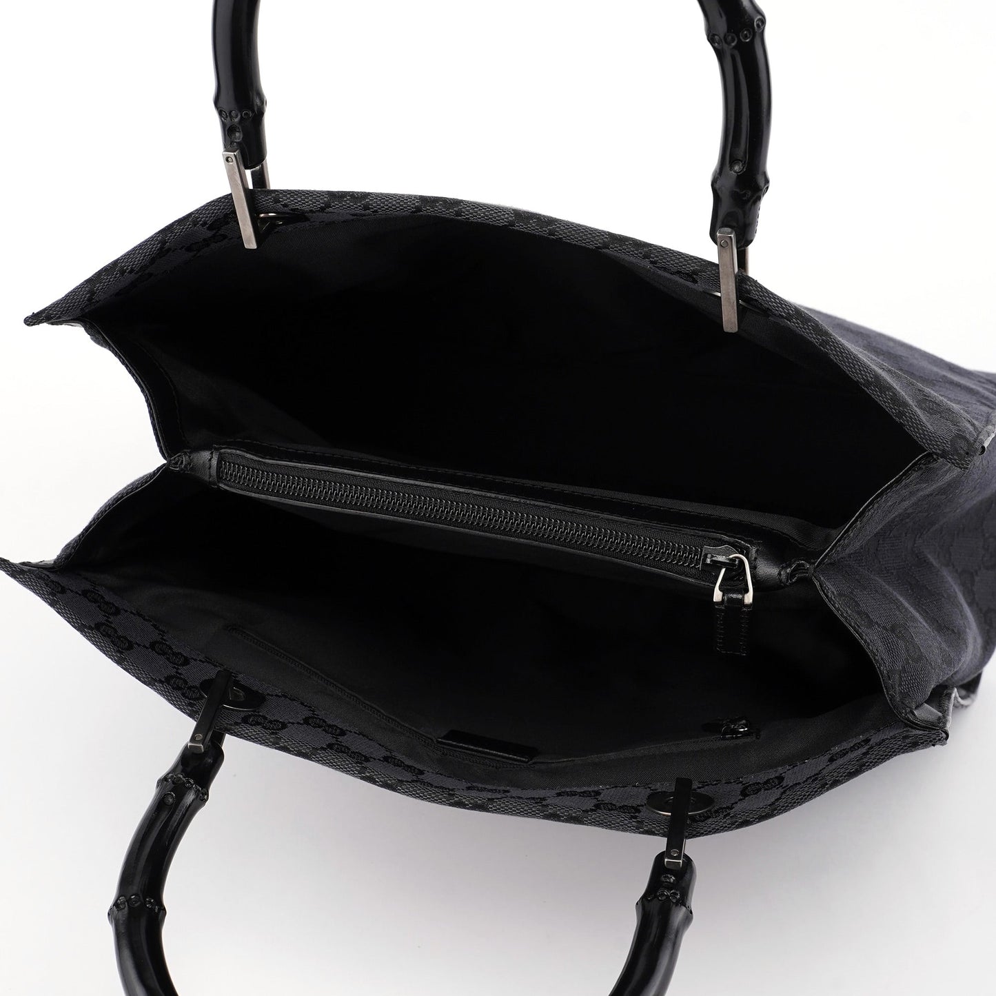 Black GG Bamboo Tote