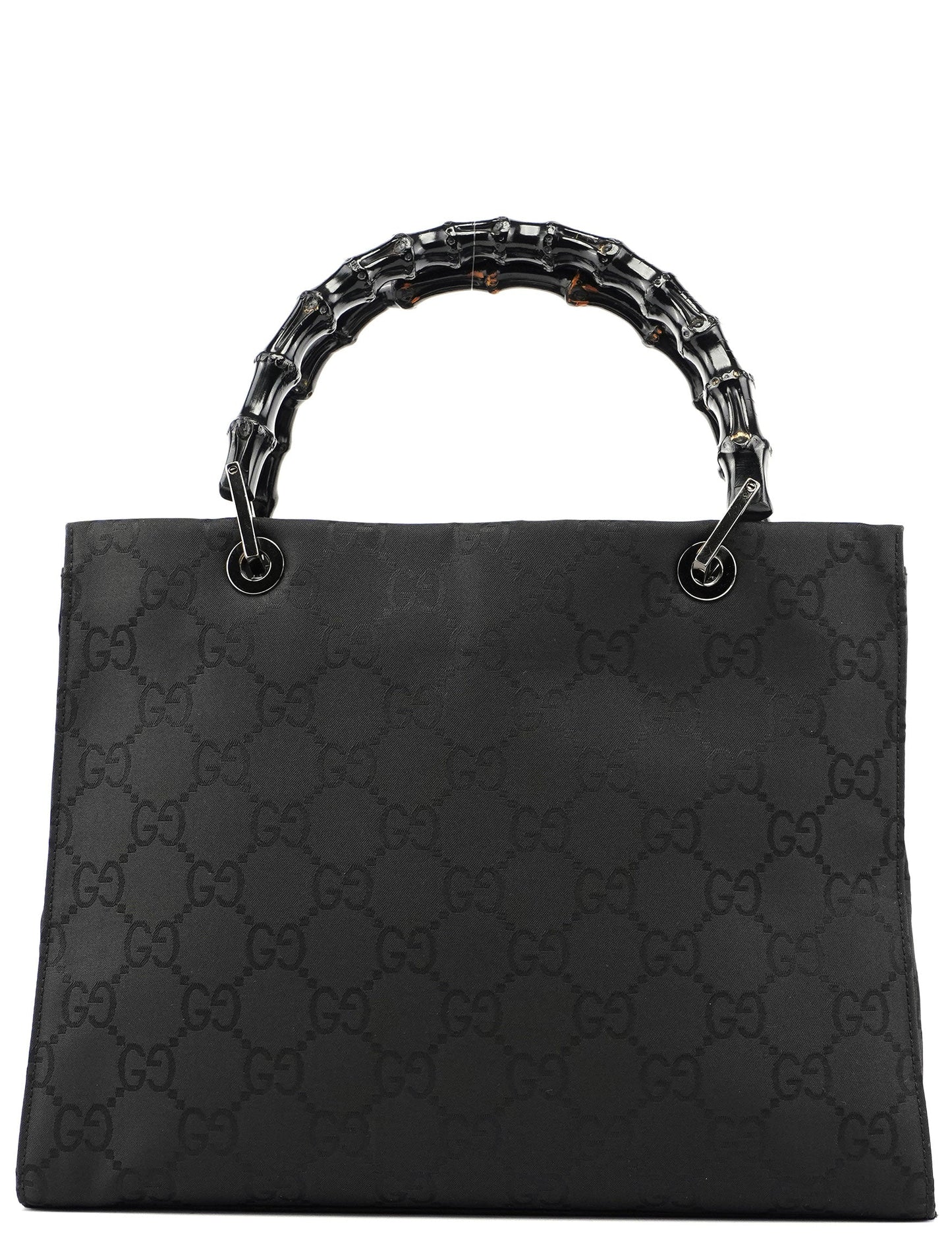 Black GG Bamboo Tote