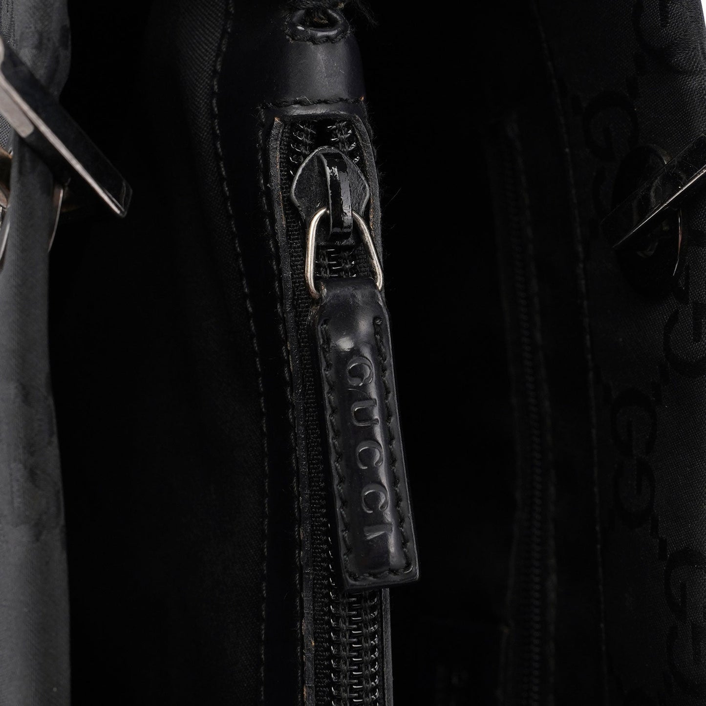 Black GG Bamboo Tote