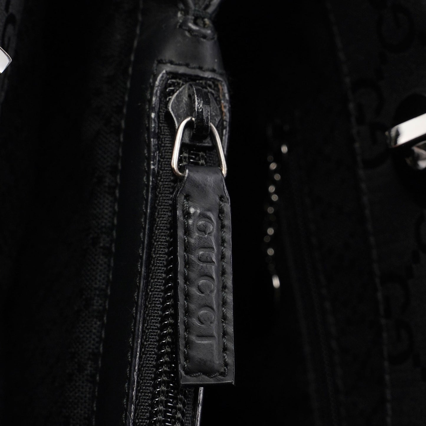 Black GG Bamboo Tote