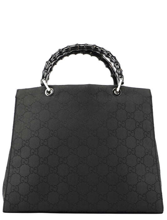 Black GG Bamboo Tote