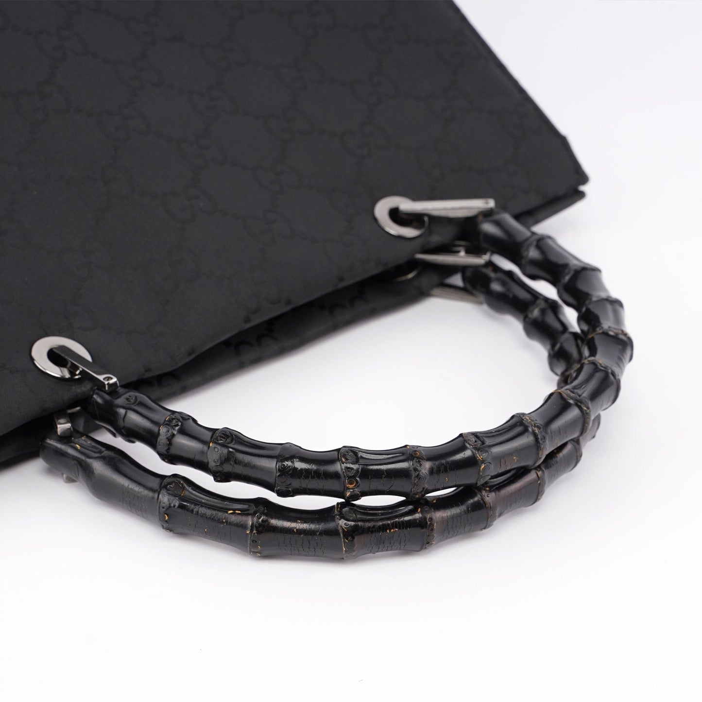 Black GG Bamboo Tote