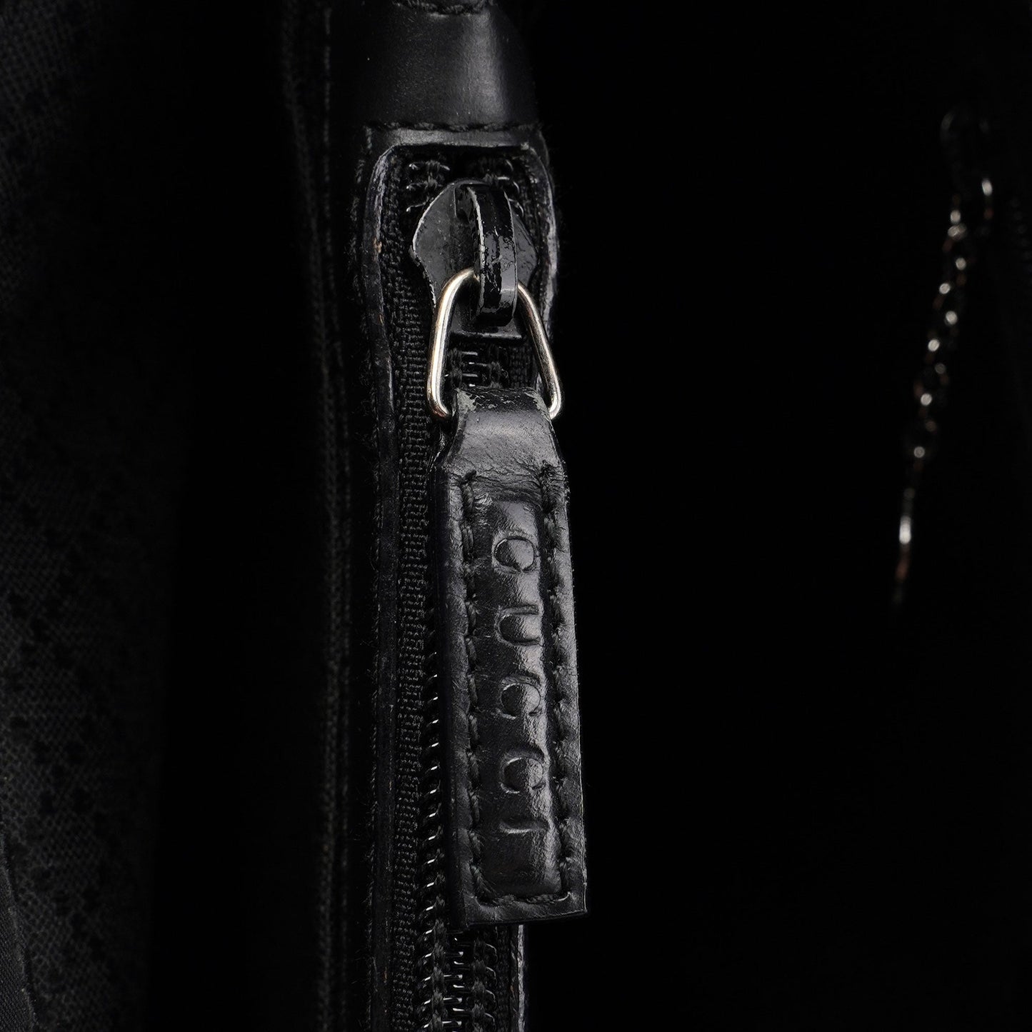 Black GG Bamboo Tote