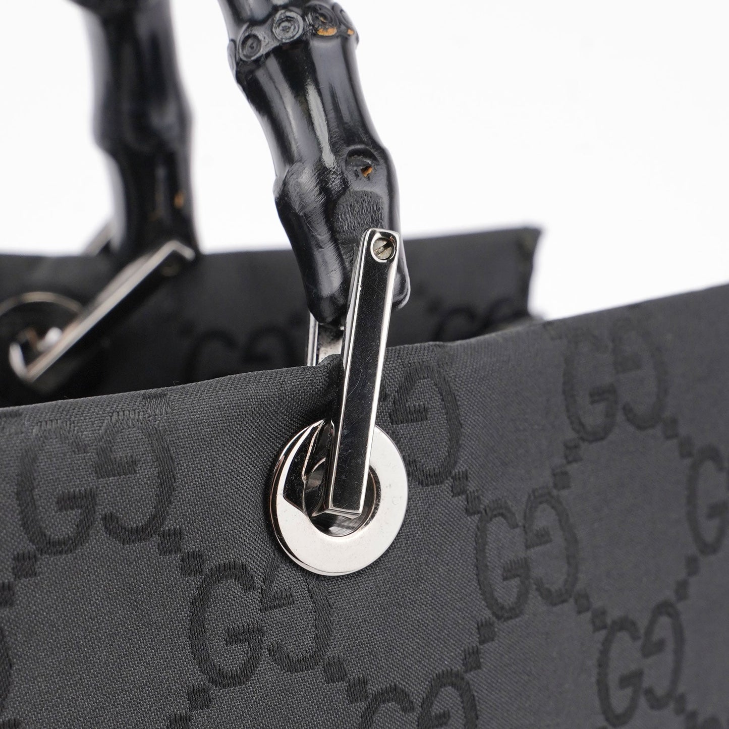 Black GG Bamboo Tote