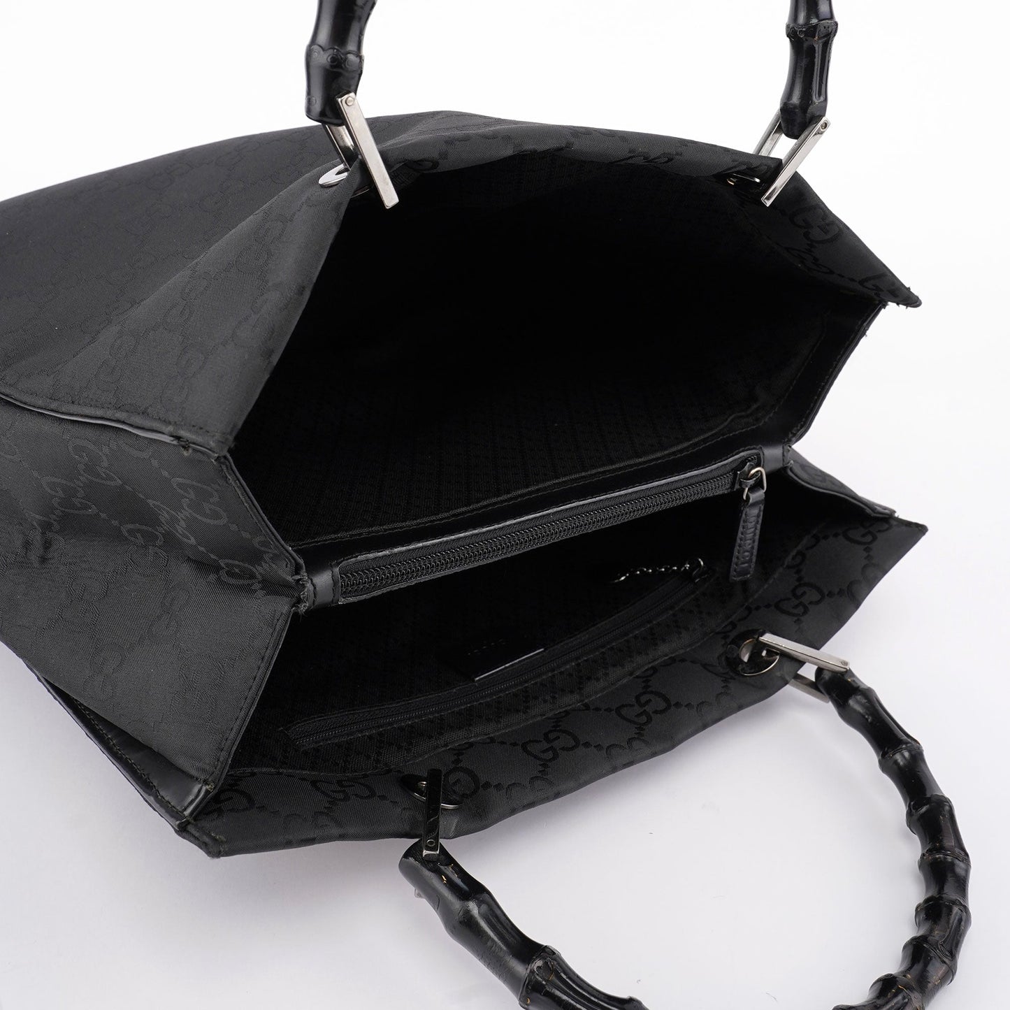 Black GG Bamboo Tote