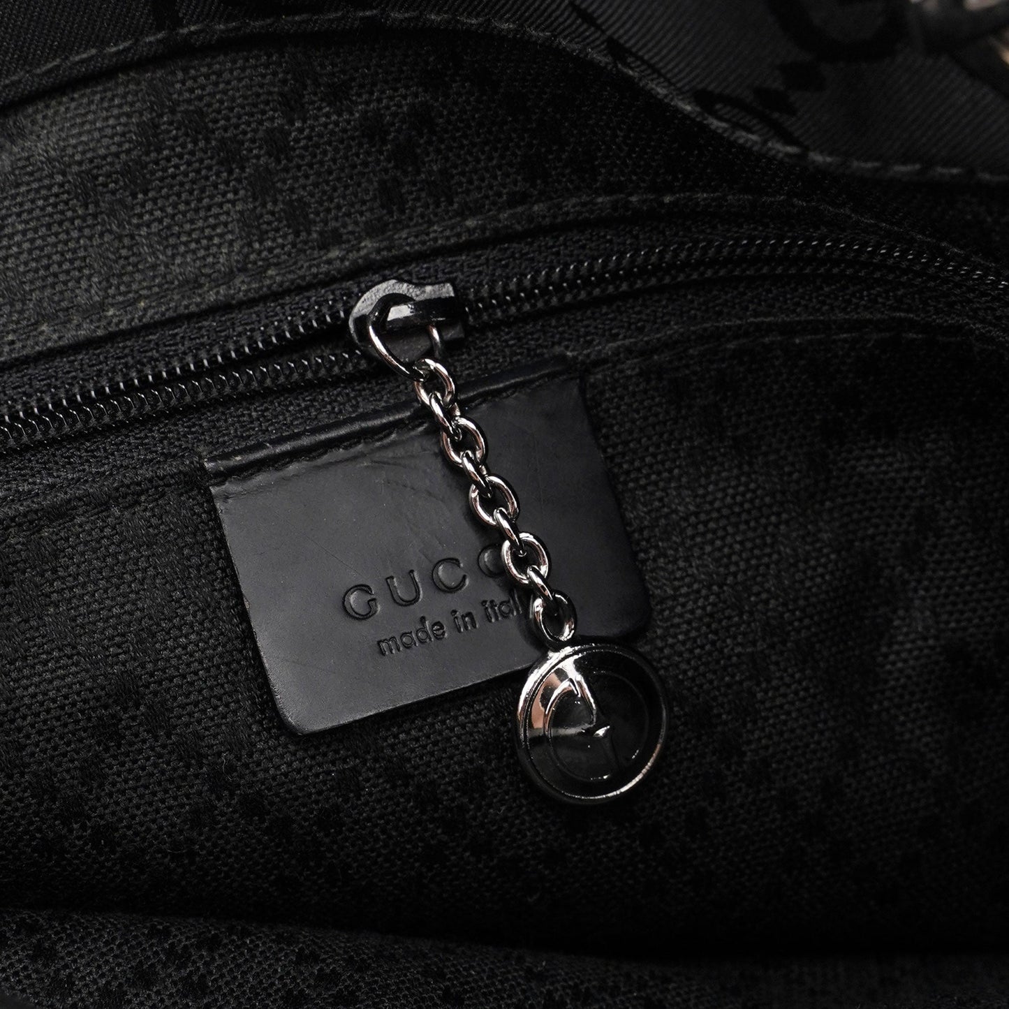 Black GG Bamboo Tote