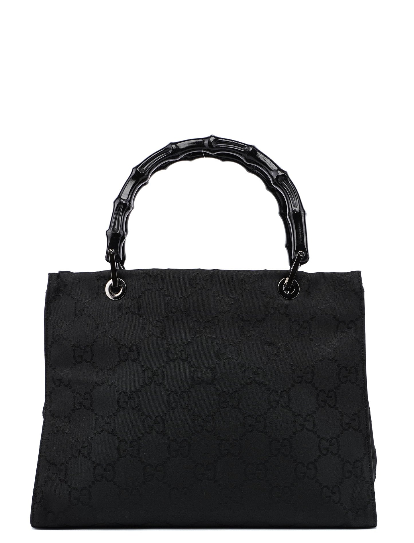 Black GG Bamboo Tote Bag