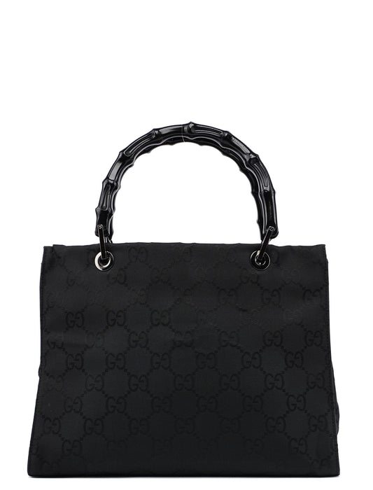 Black GG Bamboo Tote Bag