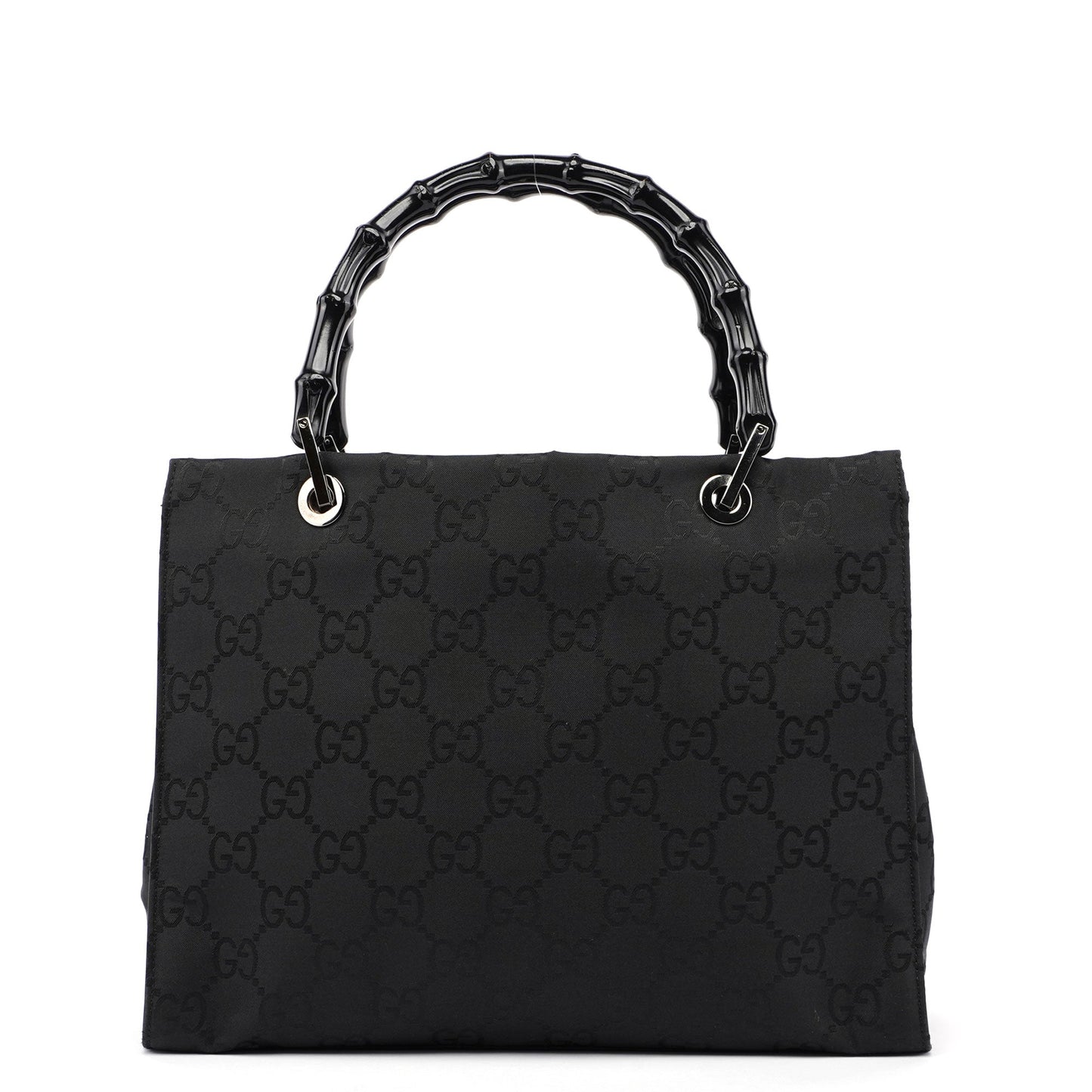 Black GG Bamboo Tote Bag
