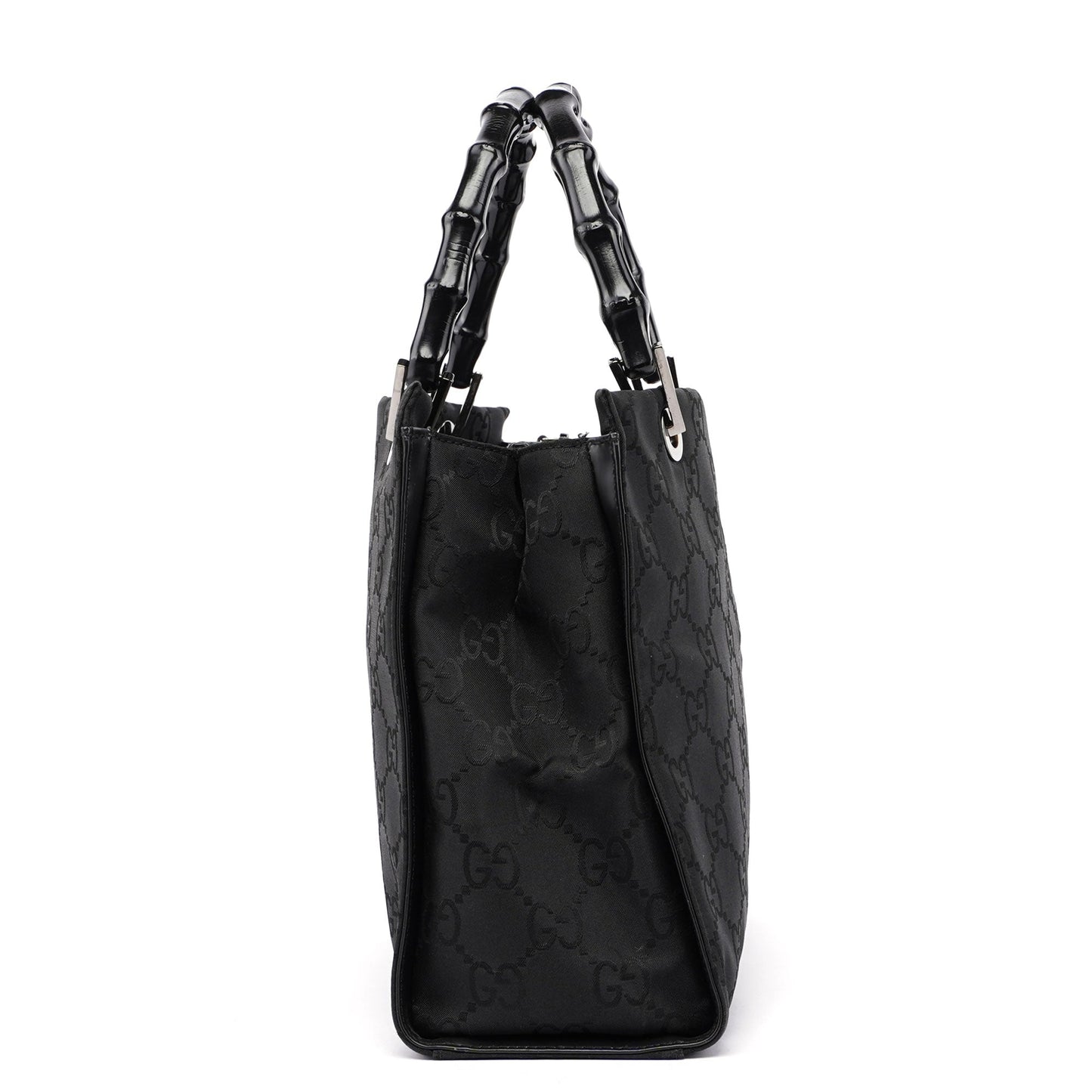 Black GG Bamboo Tote Bag