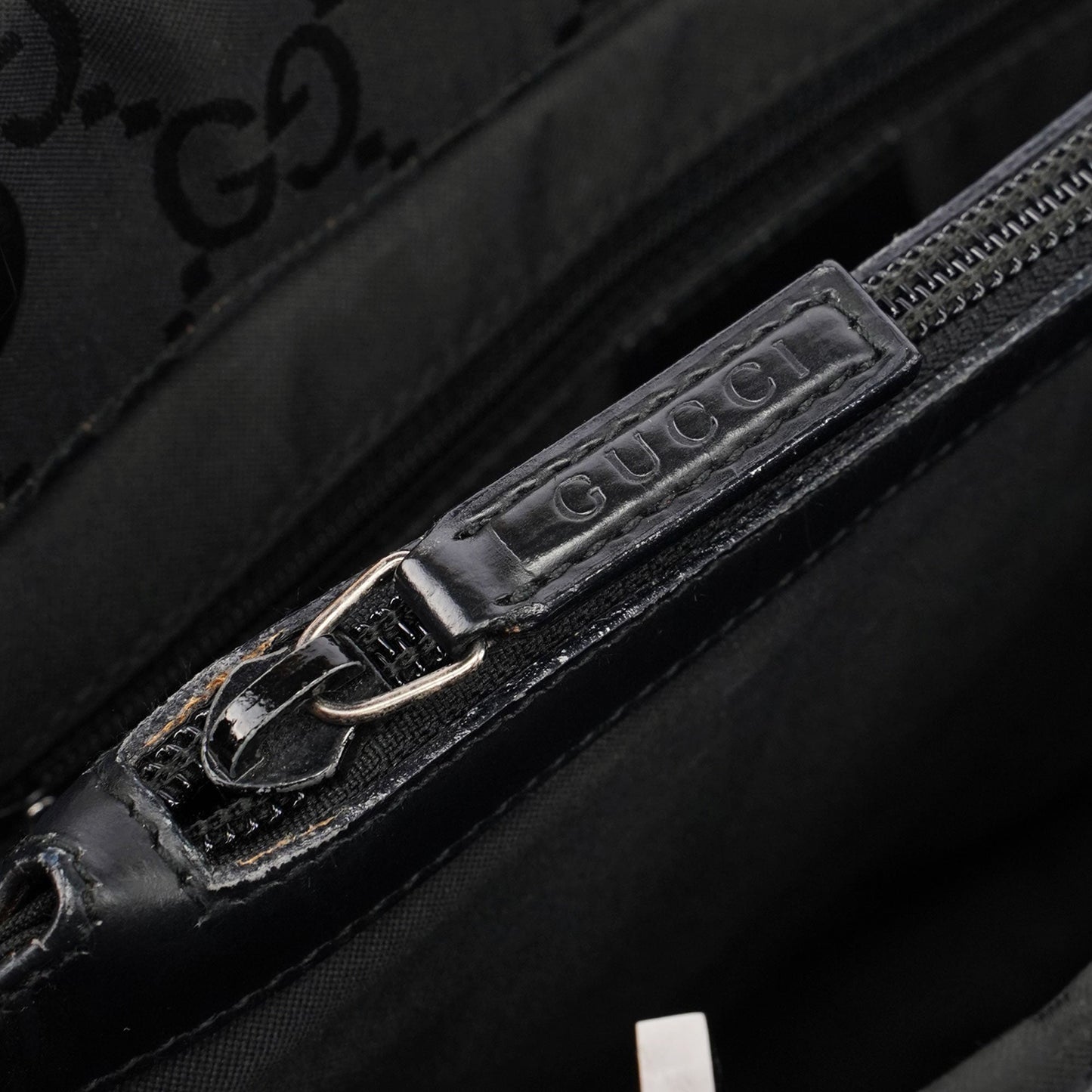 Black GG Bamboo Tote Bag