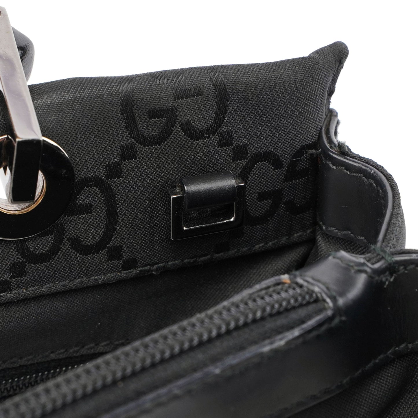 Black GG Bamboo Tote Bag