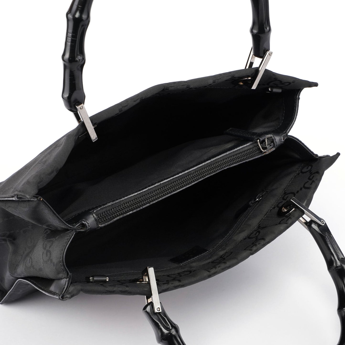 Black GG Bamboo Tote Bag