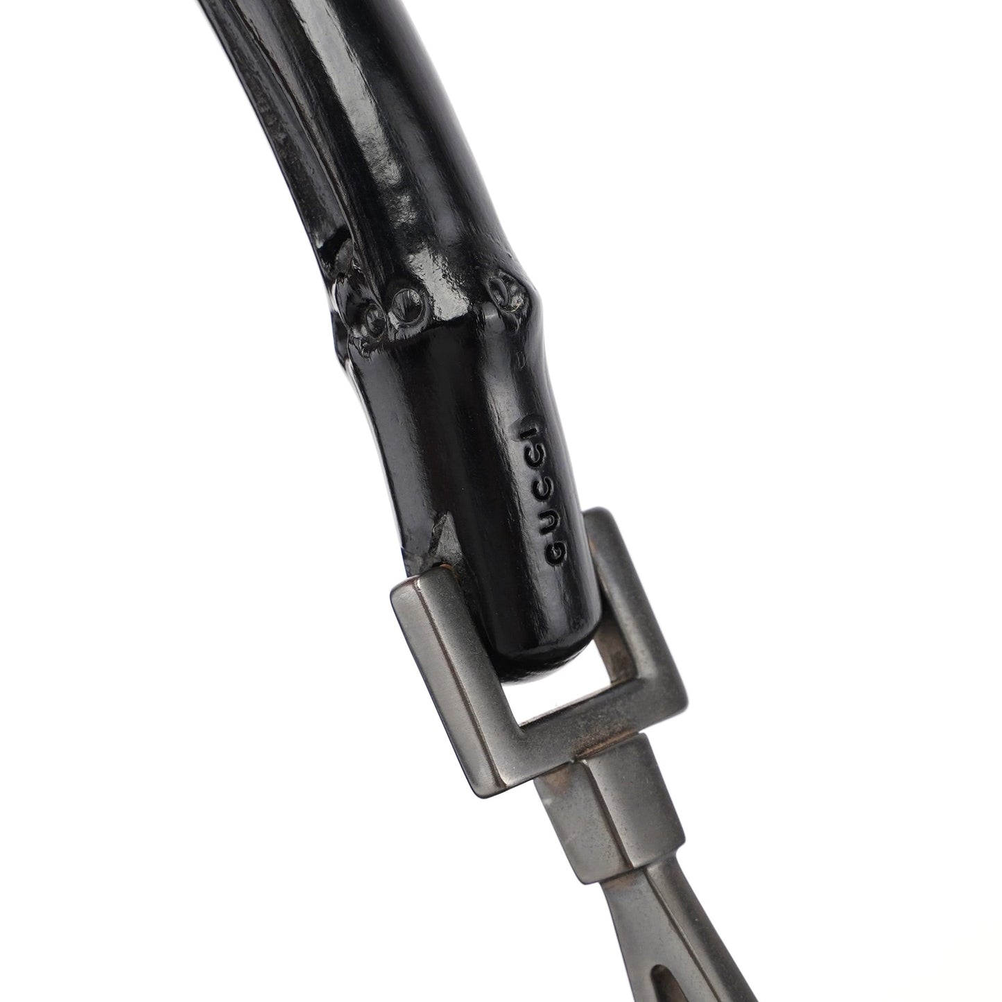 Black GG Canvas Bamboo Shoulder Bag